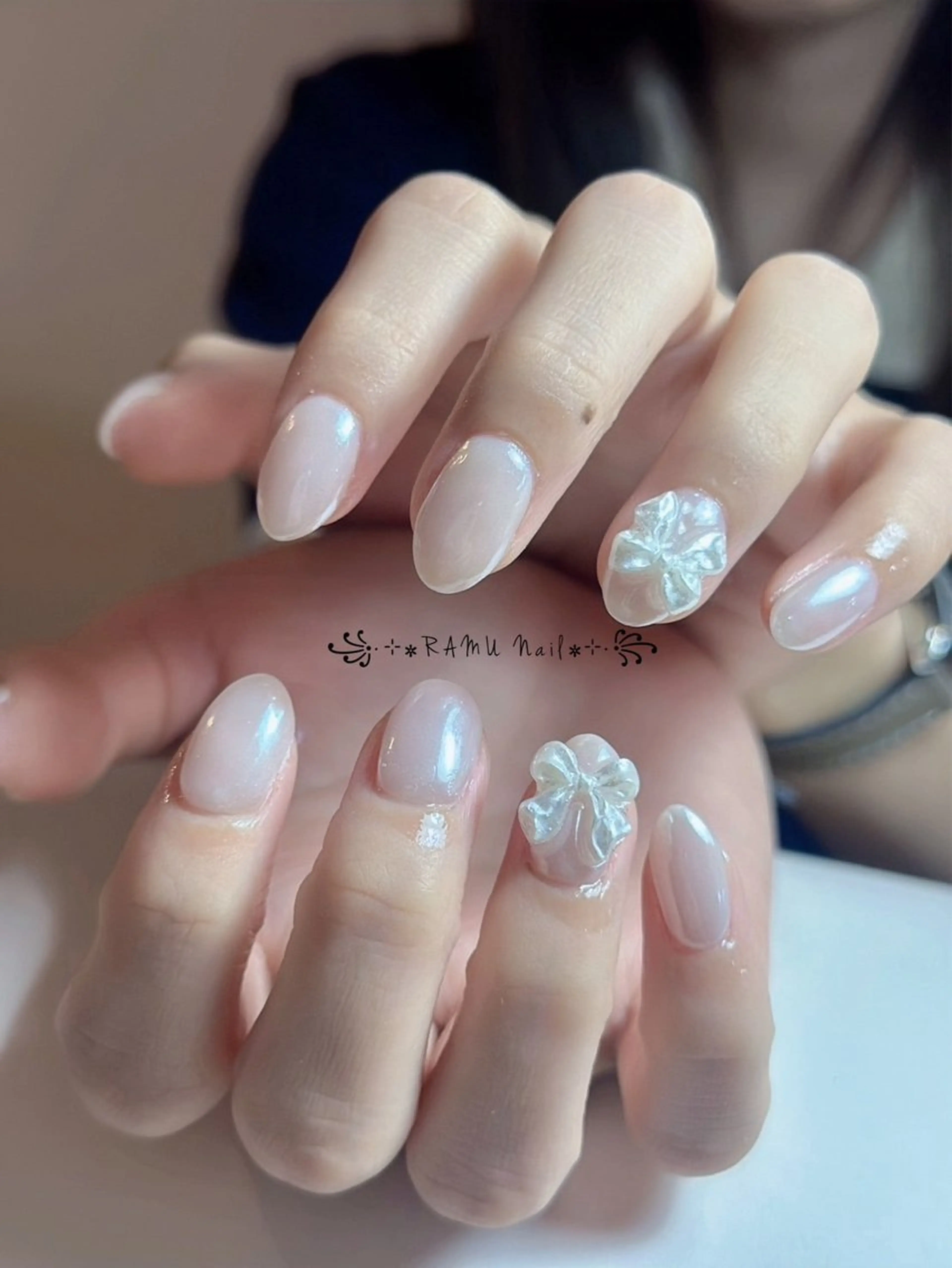 ネイル チークネイル フレンチネイル グラデーション キラキラネイル 韓国ネイル ハンドネイル RAMU_Nail 池袋店のネイルデザイン
