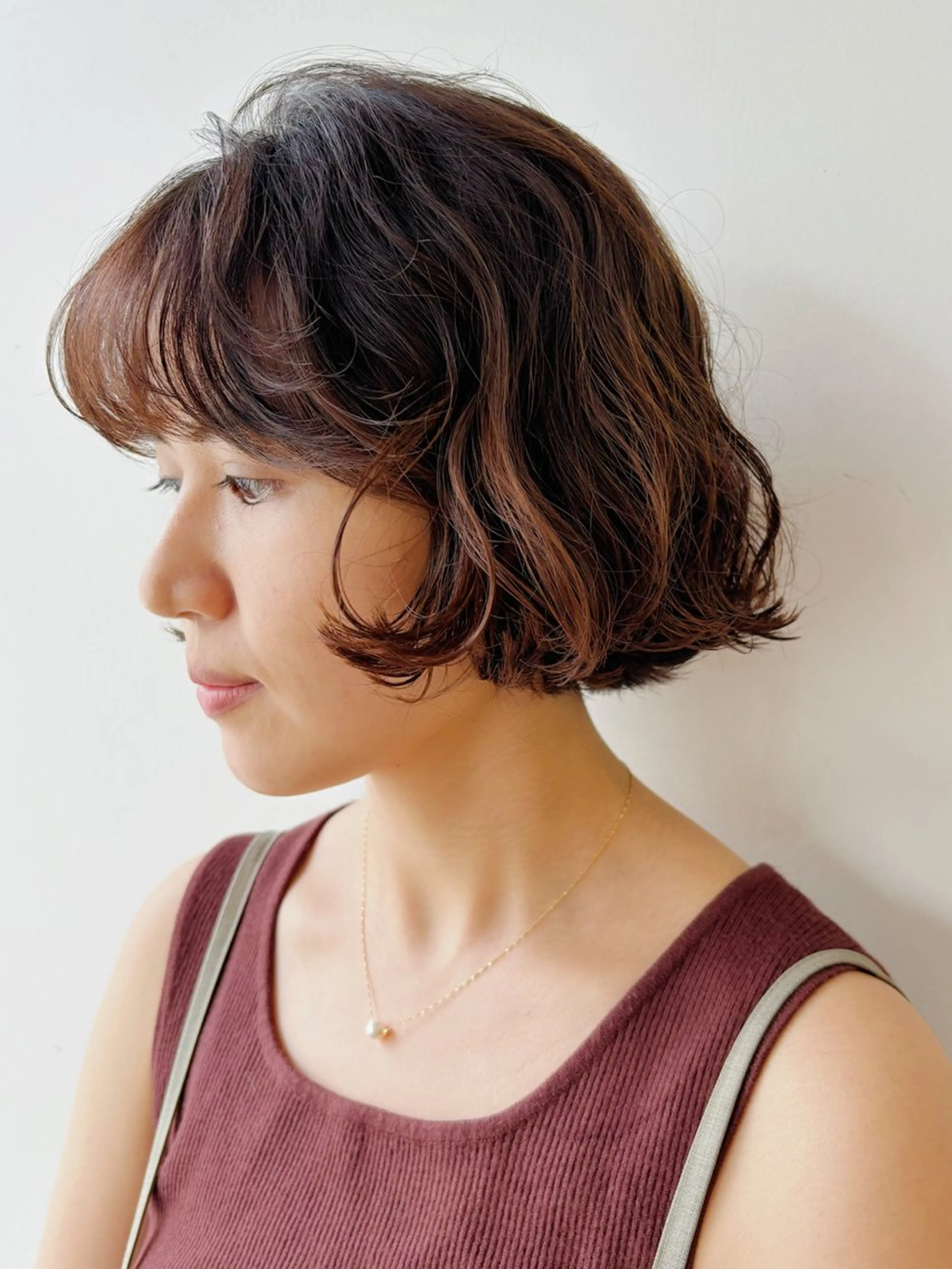 パーマ ボブ/ミディアム 親しみやすさ/さくらのヘアスタイル