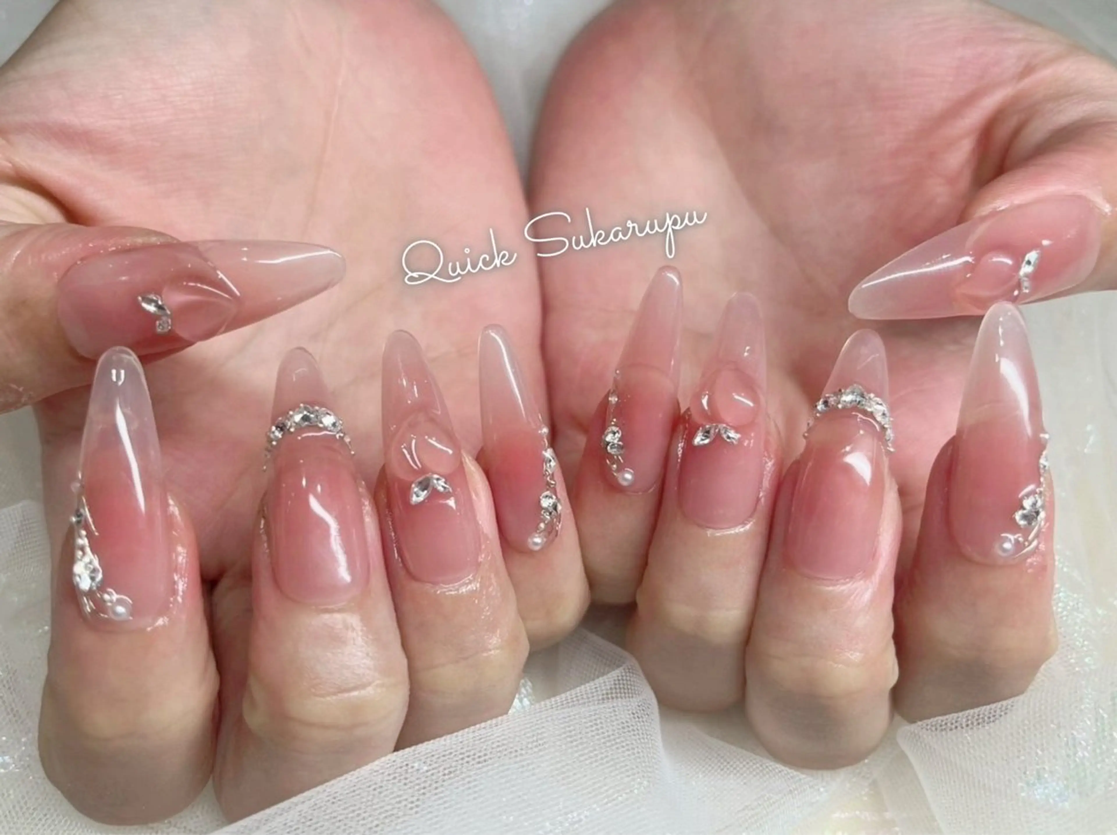 ネイル チークネイル ロングネイル Quick Sukarupuのネイルデザイン