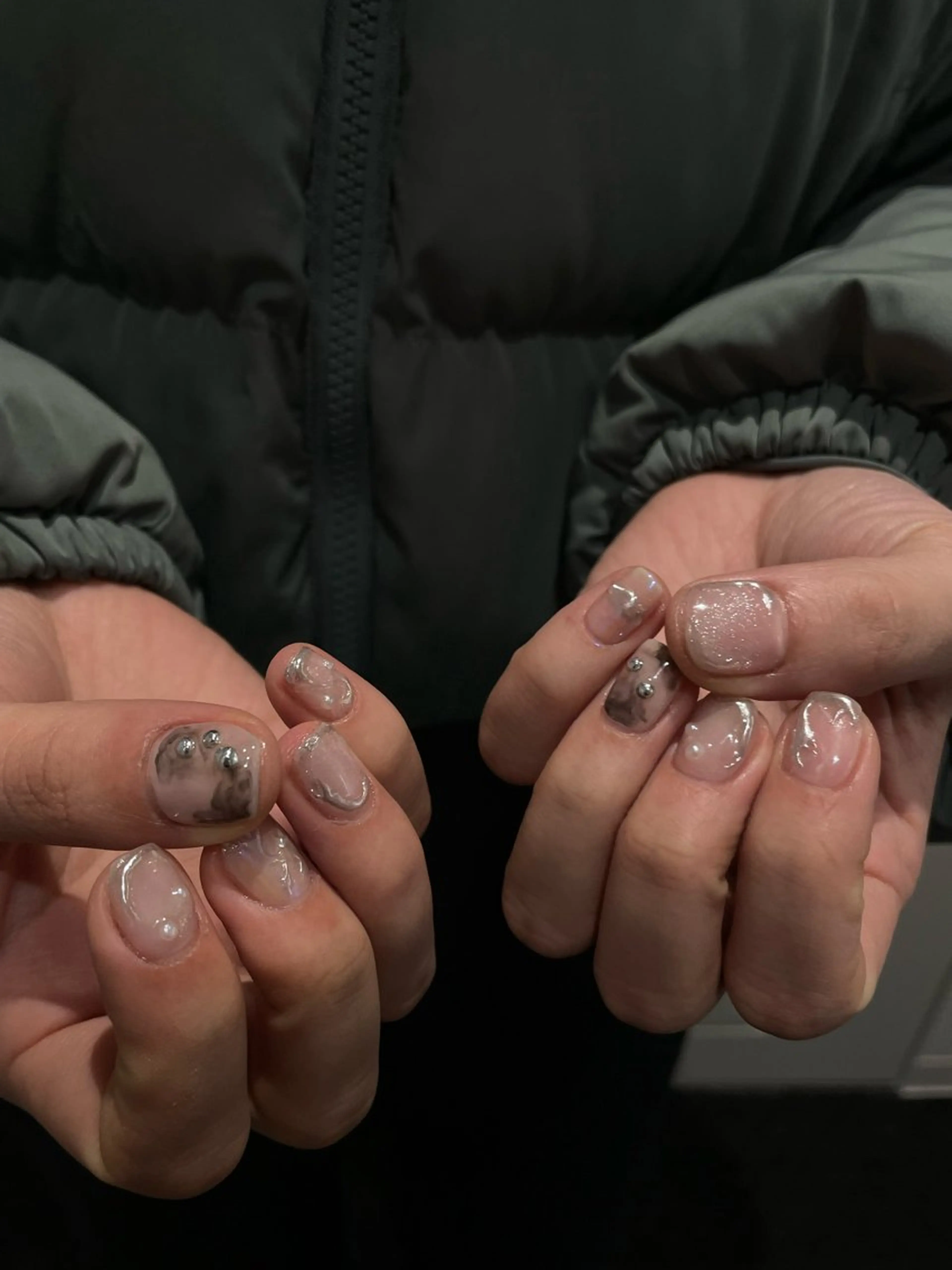 ネイル ニュアンスネイル ハンドネイル うの 韓国ﾈｲﾙ໒꒱⋆⭒˚のネイルデザイン