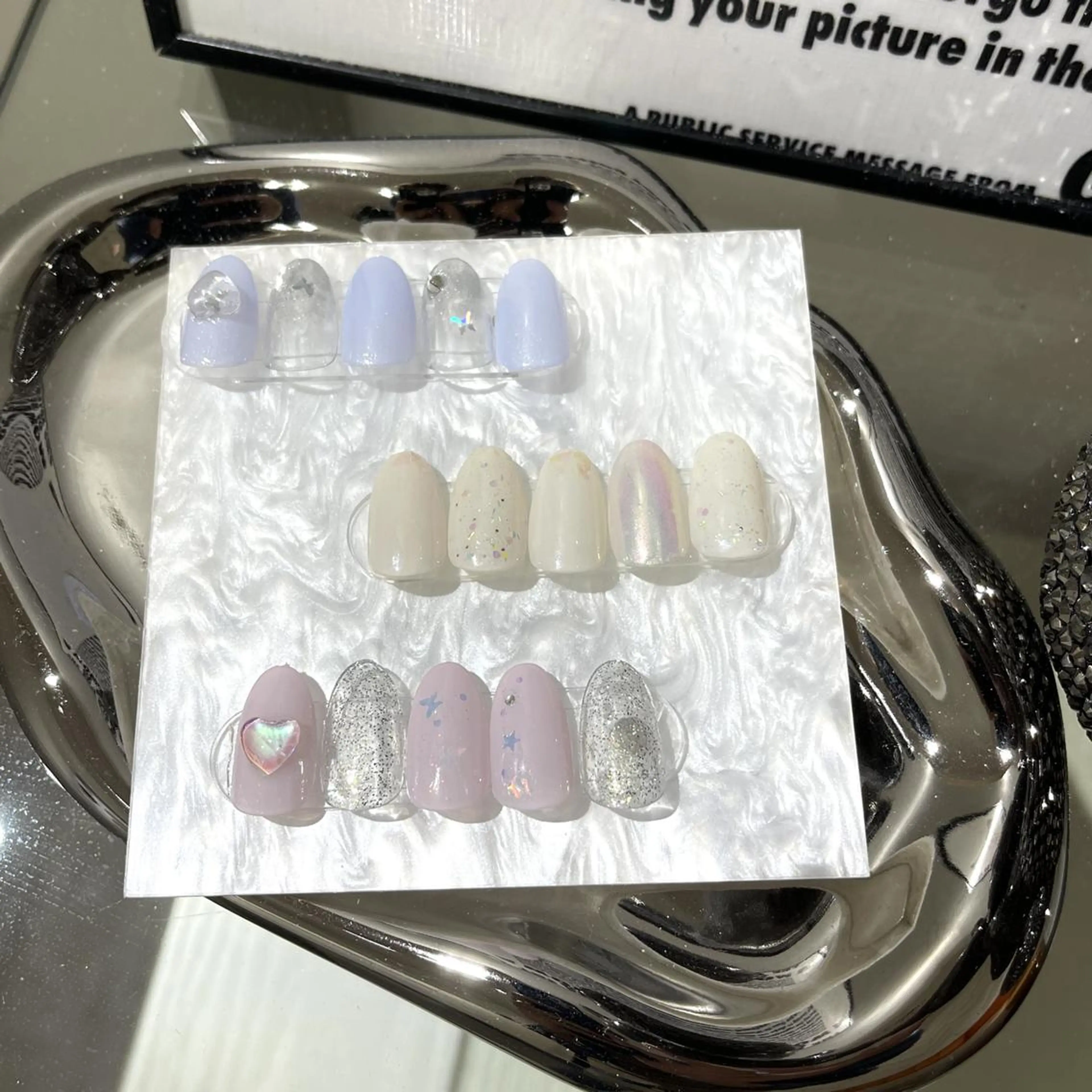 ネイル アートネイル フラッシュネイル フレンチネイル ジェルネイル ガラスフレンチ M2beauty Renaのネイルデザイン