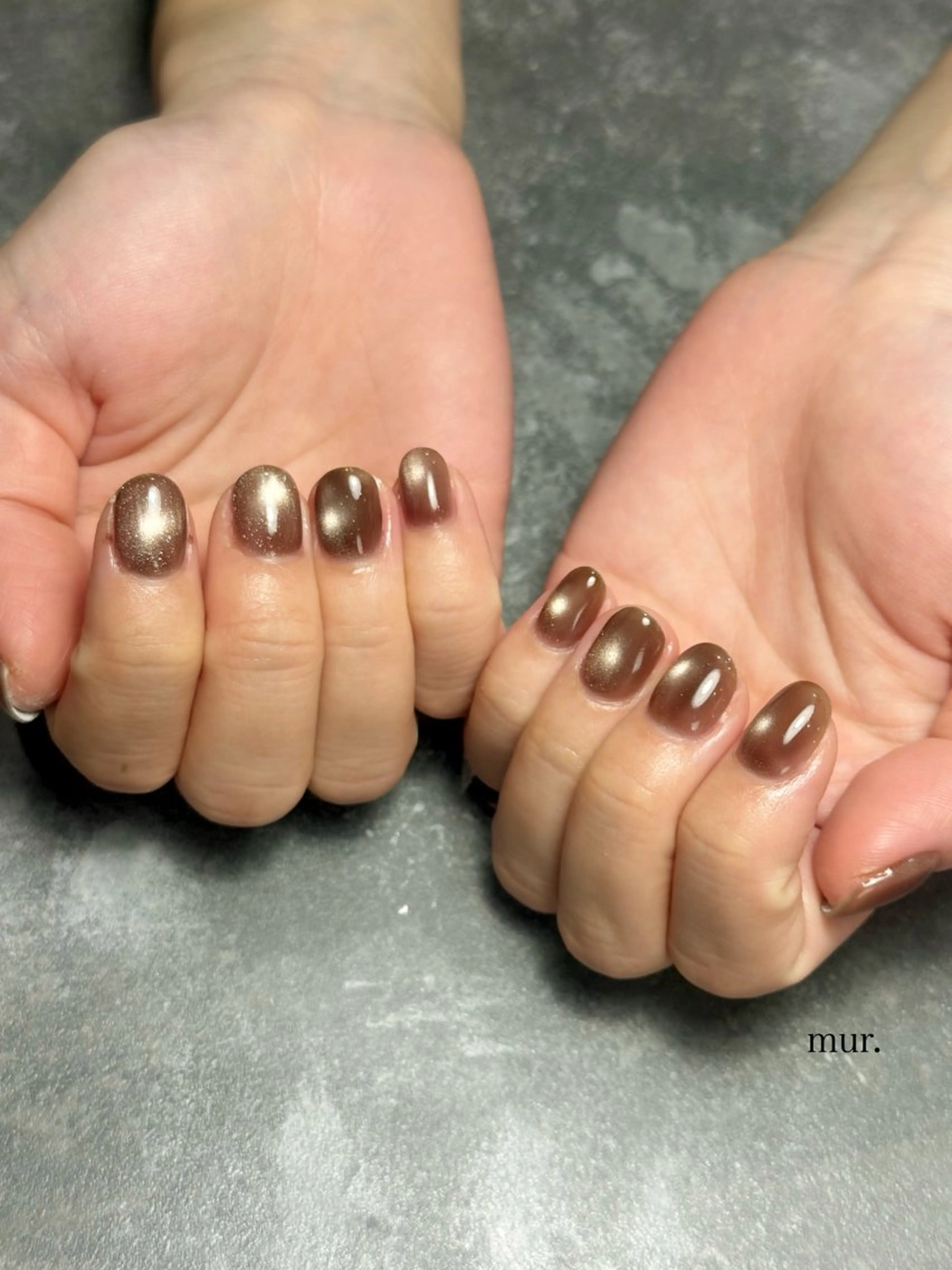 ネイル ブラウン マグネットネイル ハンドネイル nail salon　mur.所属・mur. harukaのネイルデザイン