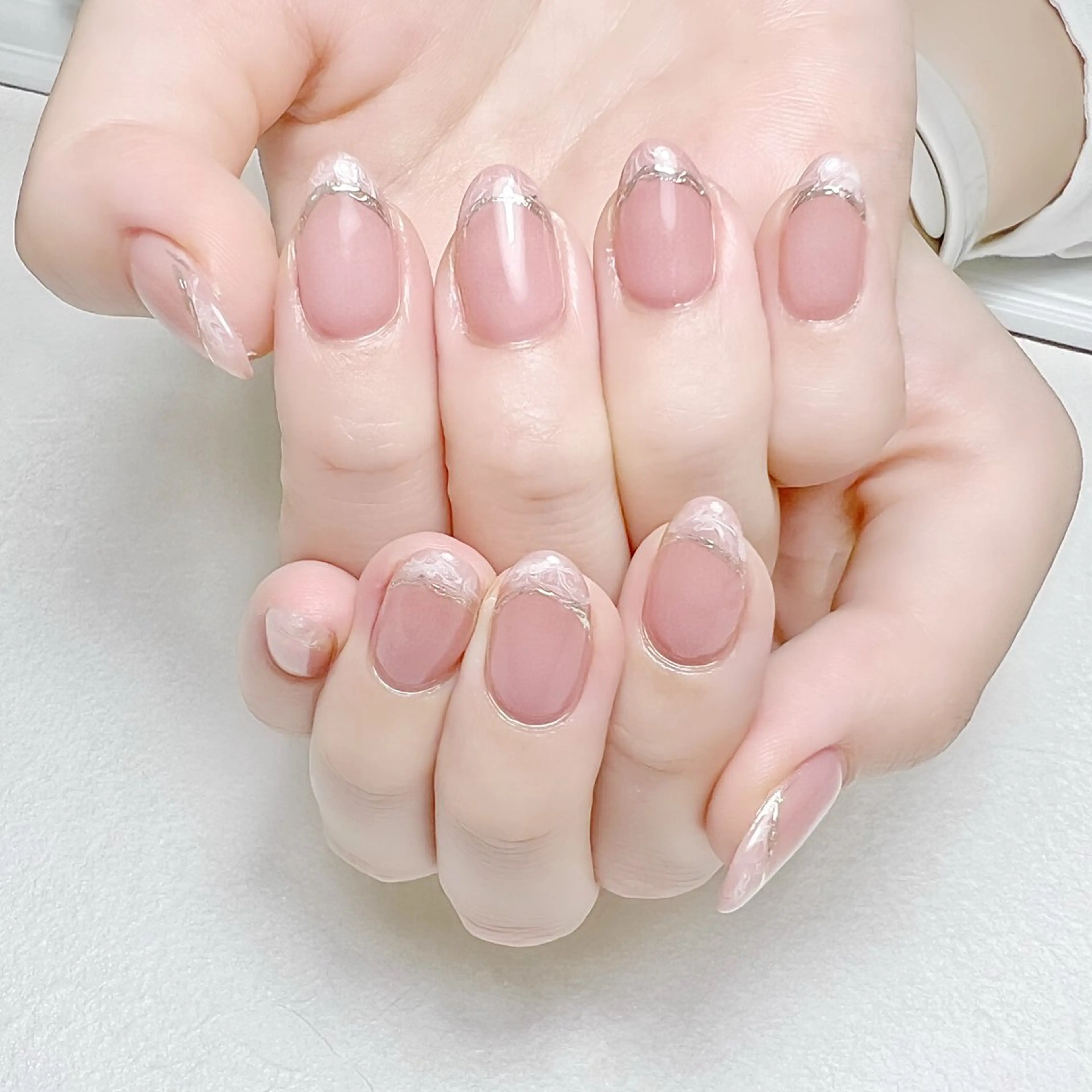 ネイル フレンチネイル ミラーネイル オフィスネイル シンプルネイル rouse nail RISATOのネイルデザイン