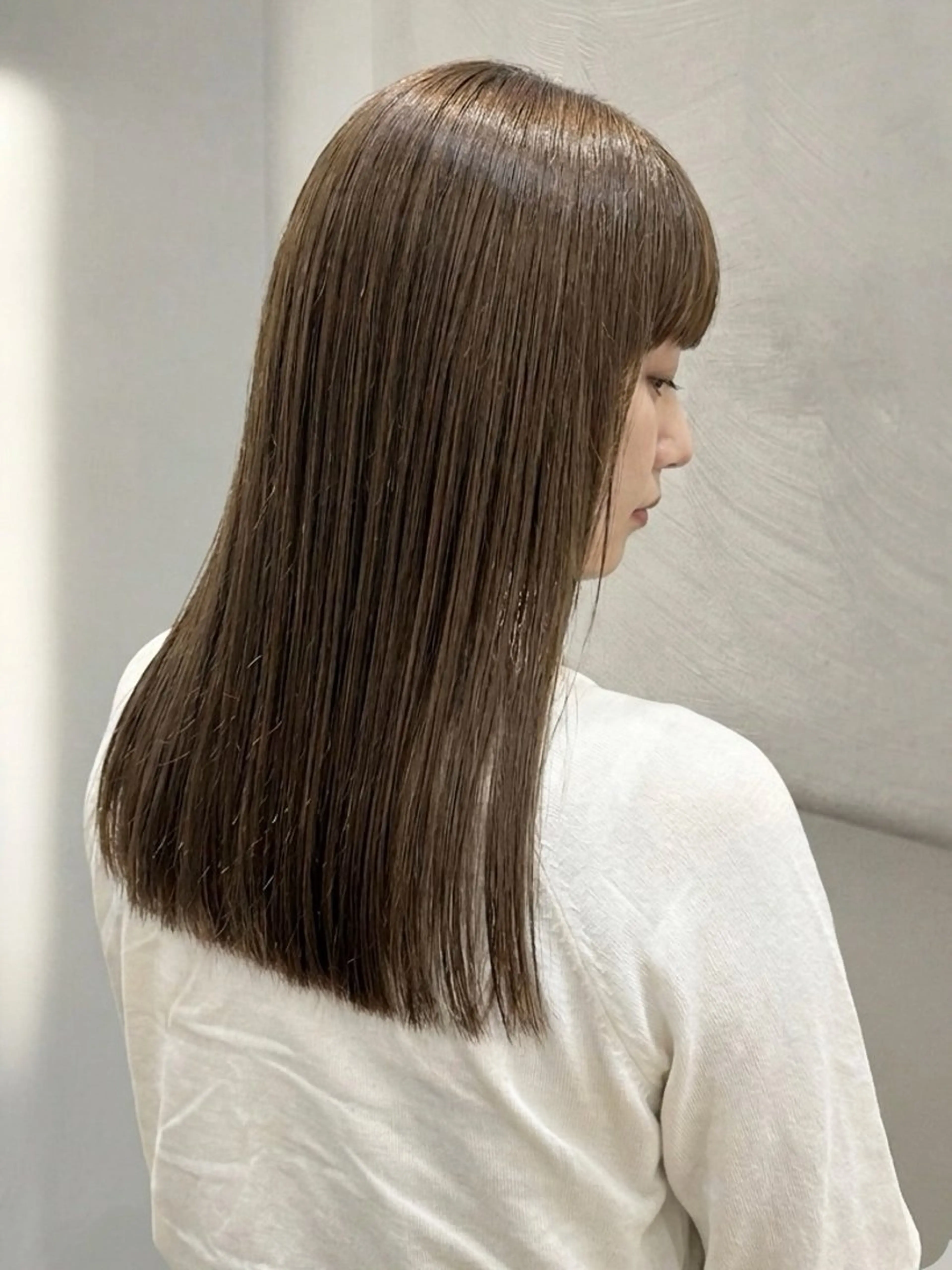 セミロング カラー くせ毛 カット 縮毛矯正 艶ストレート✨透明感 カラー🎀♡mariのヘアスタイル