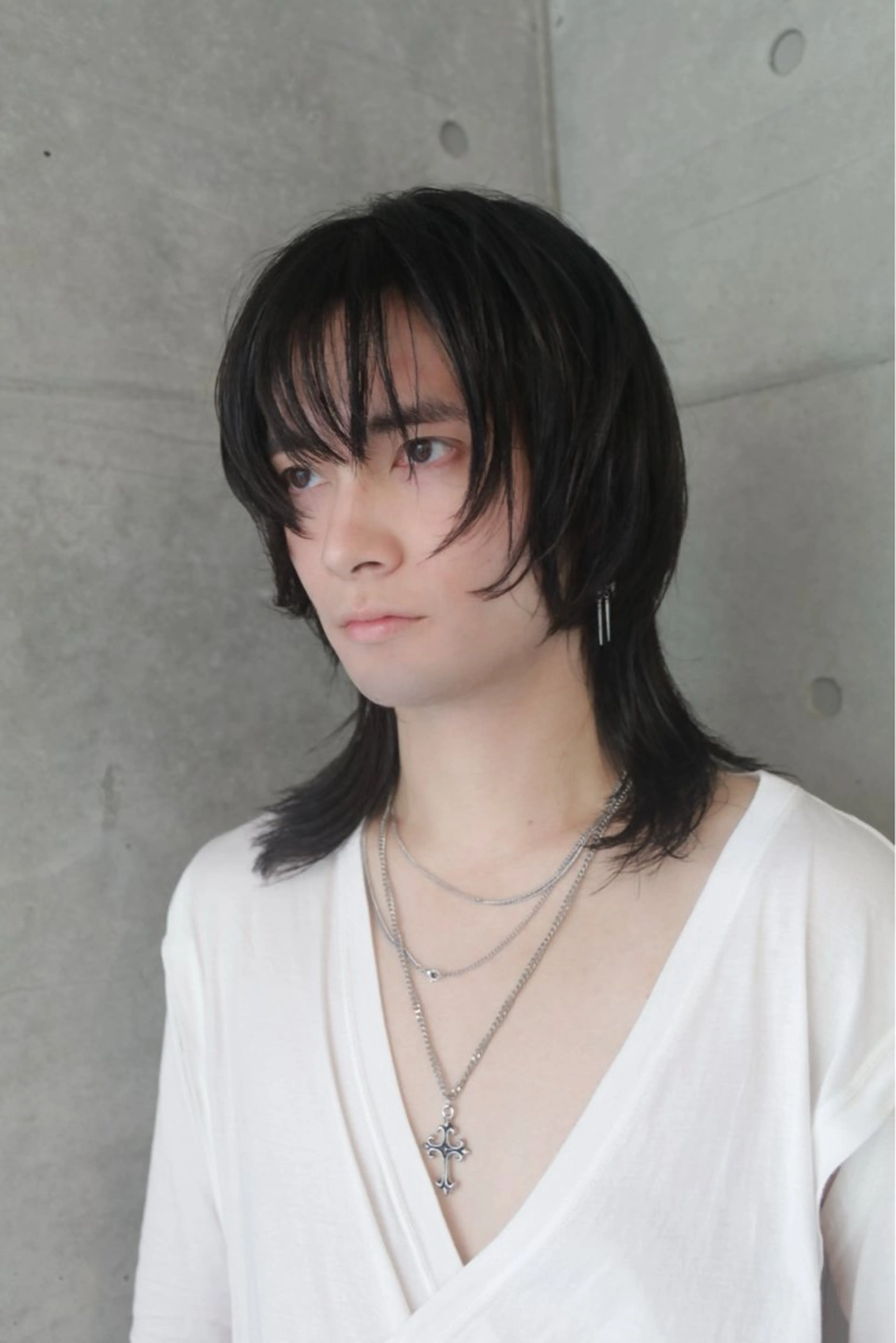 ロング メンズ メンズウルフカット ウルフカット レイヤーカットとハイ トーン/HIROKIのヘアスタイル