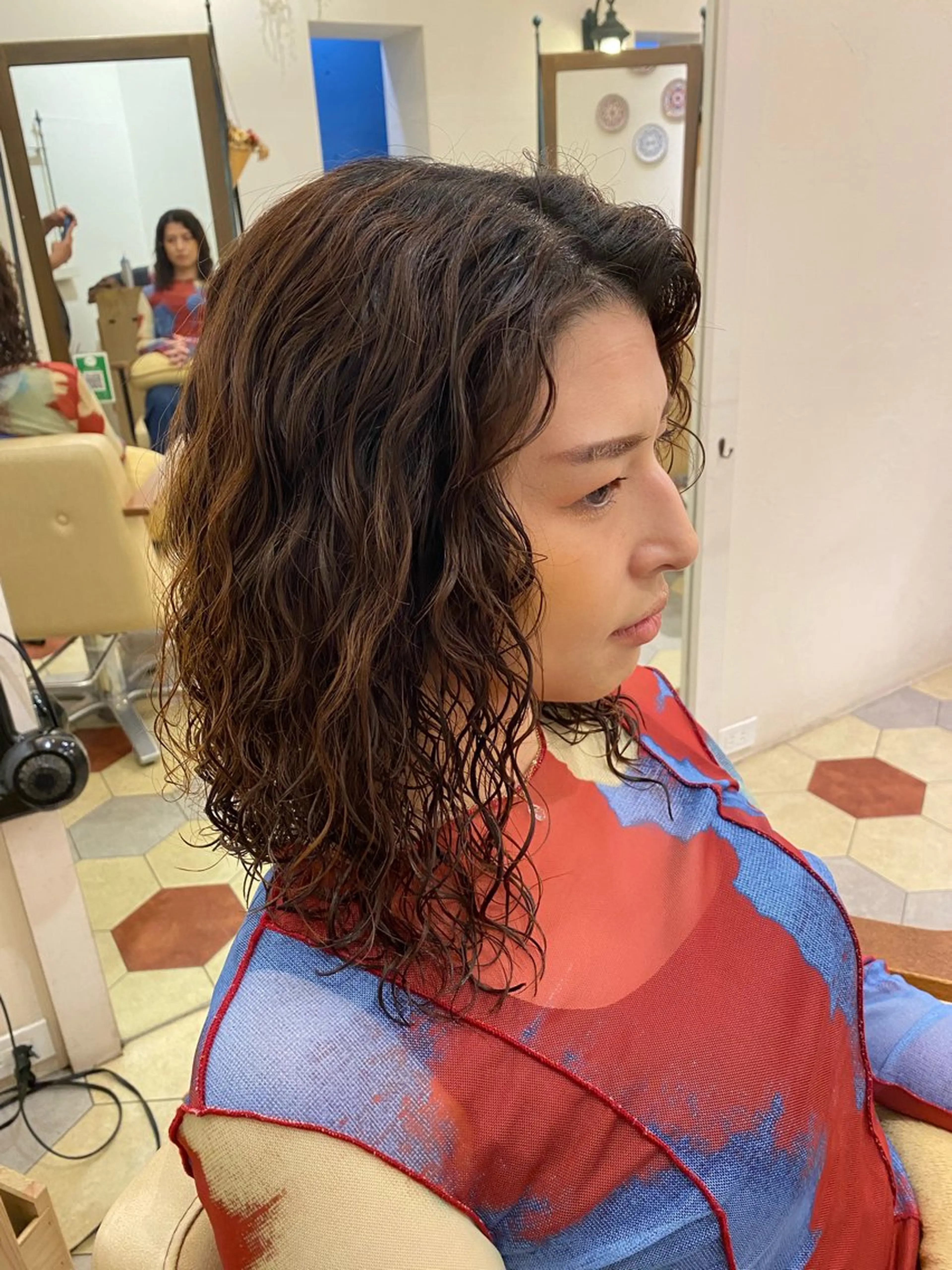 ロング パーマ カット パーマ 菊池大一 溝の口パーマのヘアスタイル