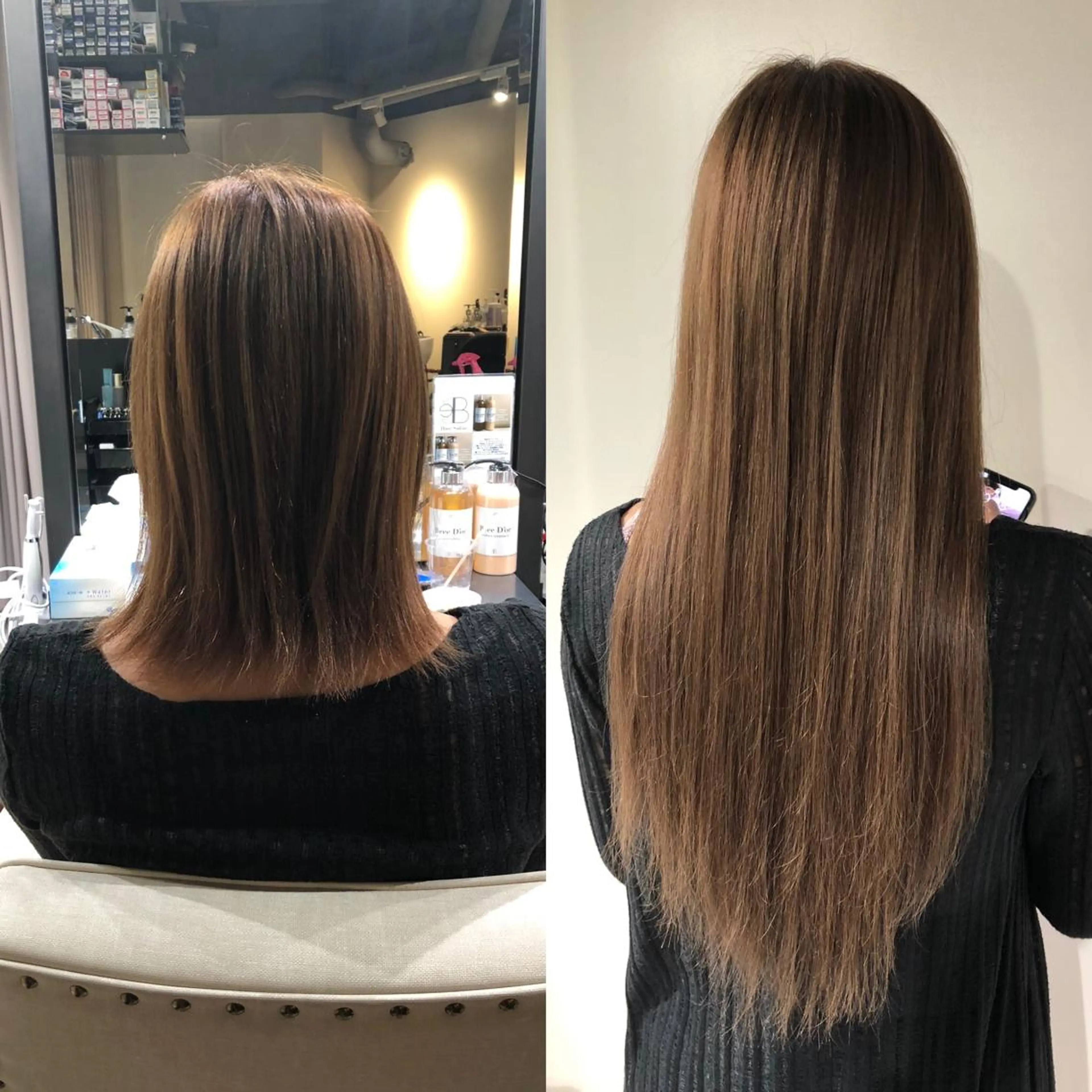 限定♦️🔥カット付🌈カラー+トリートメント+人毛シールエクステ40本~✨✨の写真