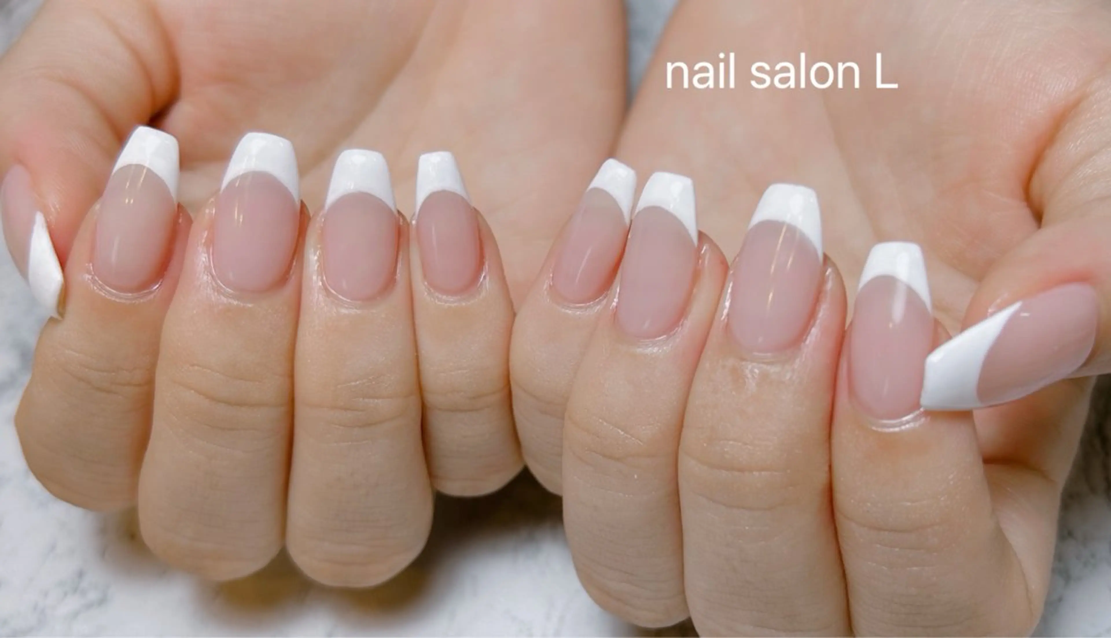 ネイル フレンチネイル ピンク ピンクベージュ ハンドネイル 吉川市 ネイルサロンLのネイルデザイン