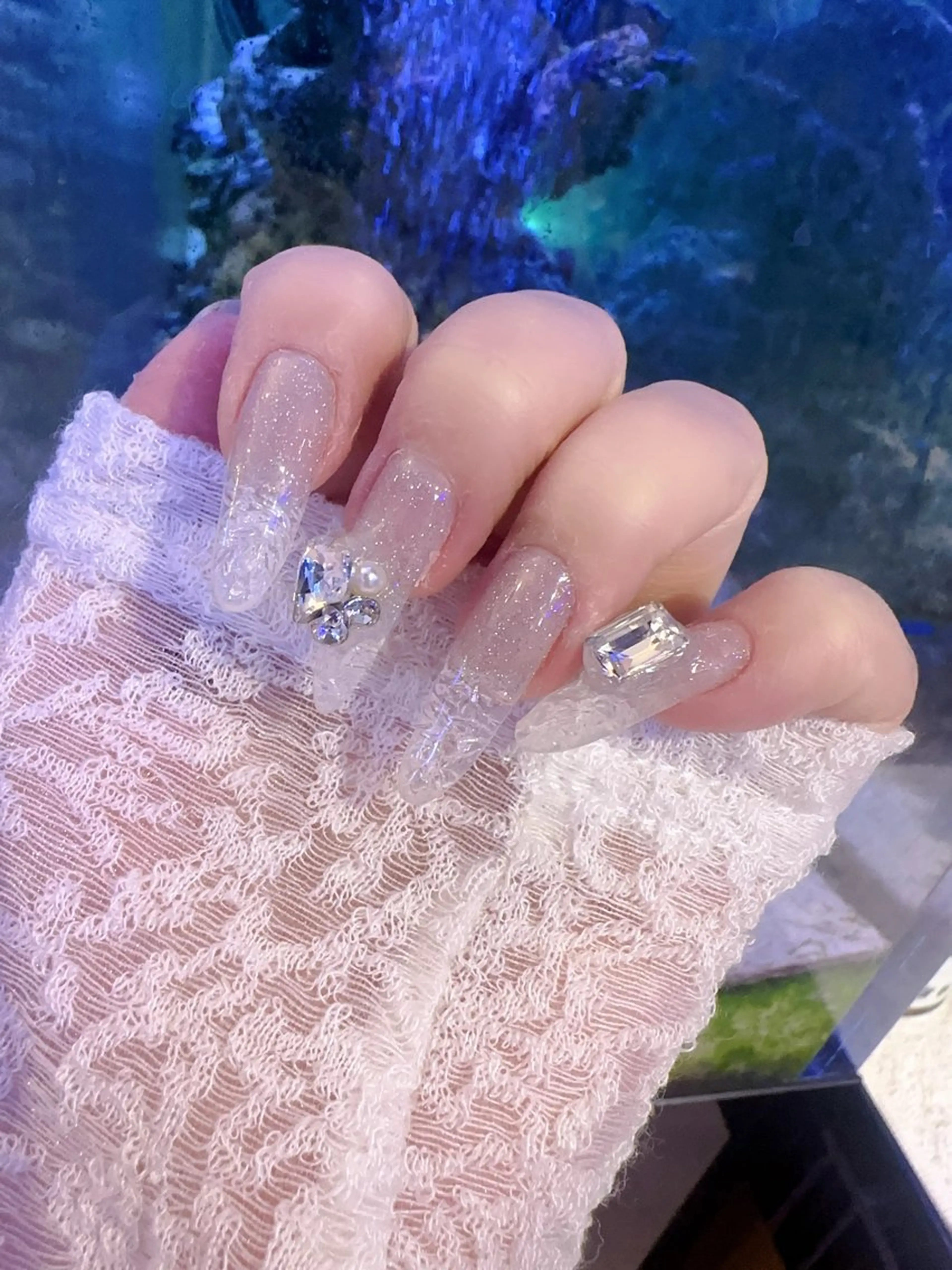 ネイル 長さ出し フレンチネイル ジェルネイル 韓国ネイル マグネットネイル sun nail池袋 モデル募集のネイルデザイン