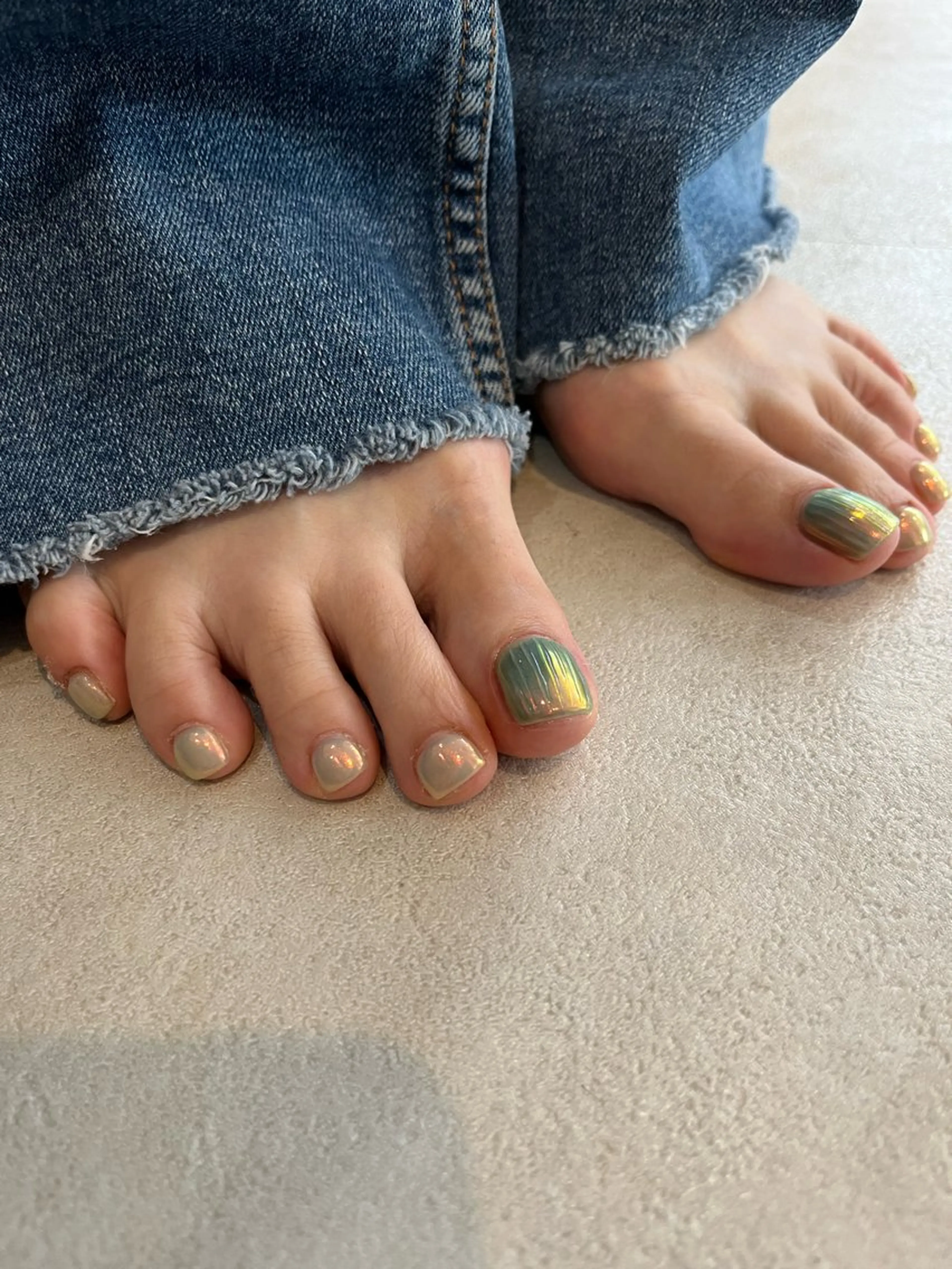 ネイル クリアネイル キラキラネイル マグネットネイル ミラーネイル オレンジ 市本 葵のネイルデザイン