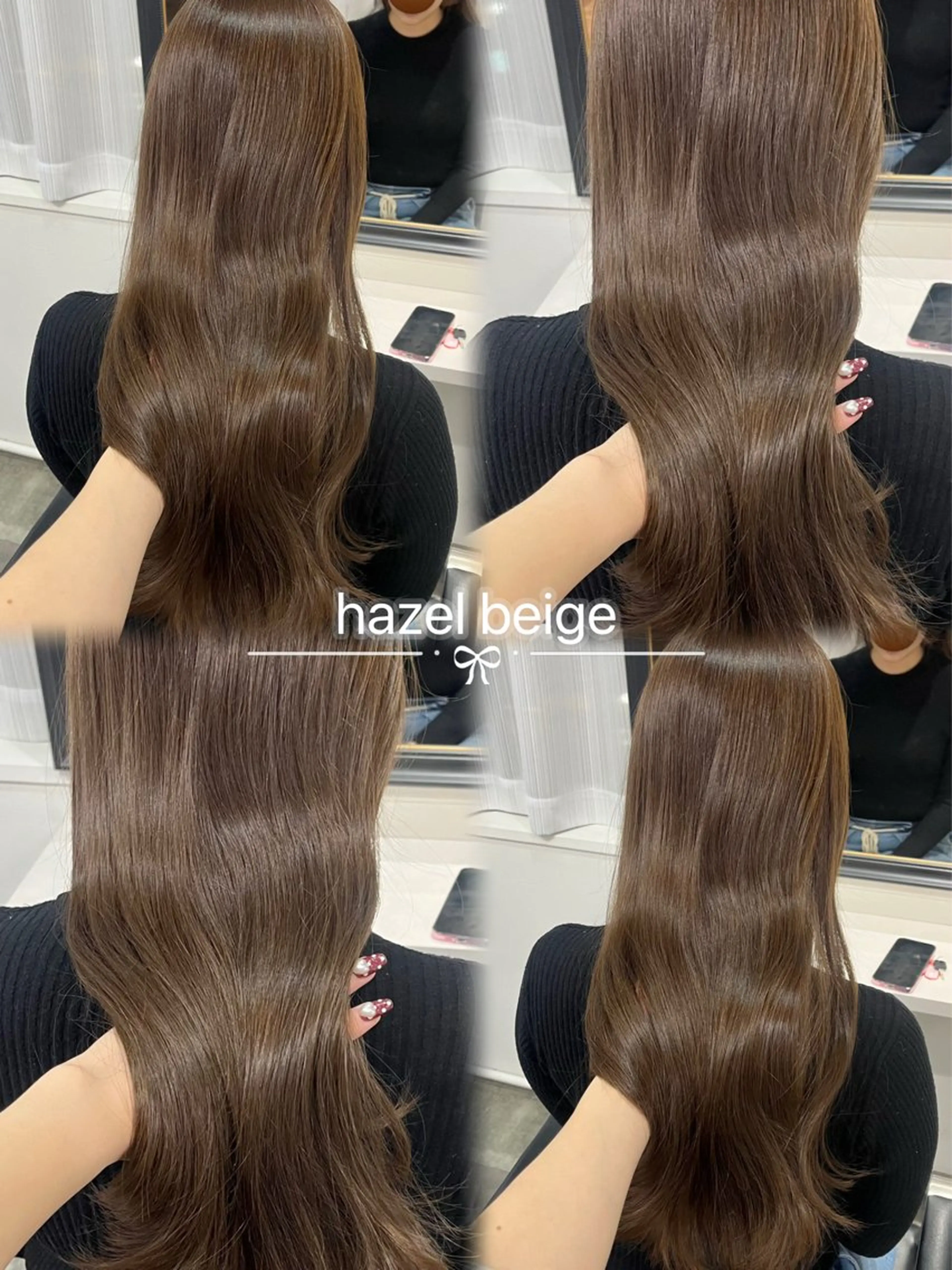 セミロング カラー ヘアアレンジ ベージュカラー ブリーチ ダブルカラー ヘーゼル ブリーチなしカラー カット ヘアカラー トリートメント ena/ブリーチなし 透明感・レイヤー🎀のヘアスタイル