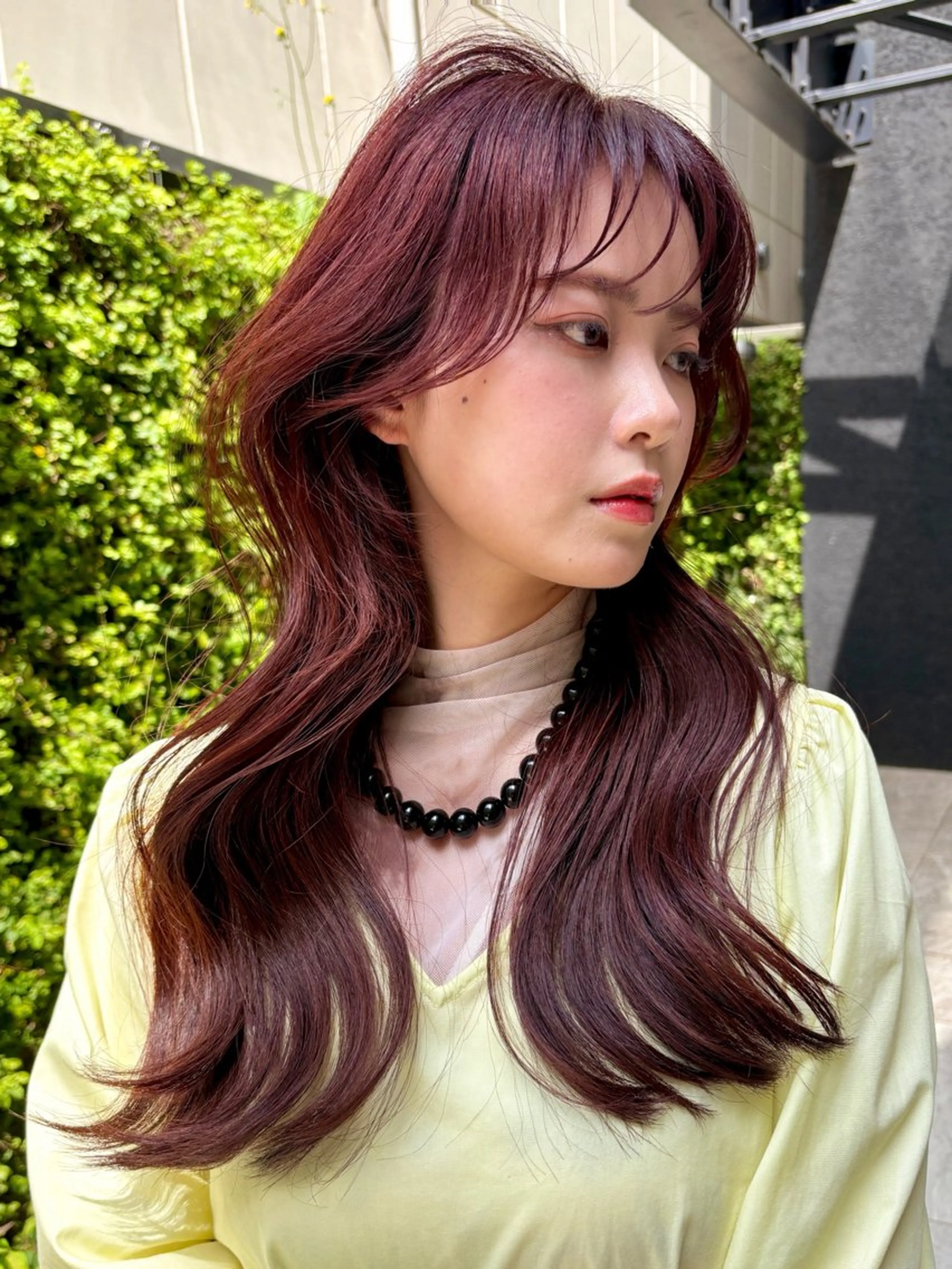 ロング カラー ブリーチ ブラウンカラー カシス 透明感カラー ラベンダーカラー 暖色カラー/天神/ ヘイマサクラのヘアスタイル