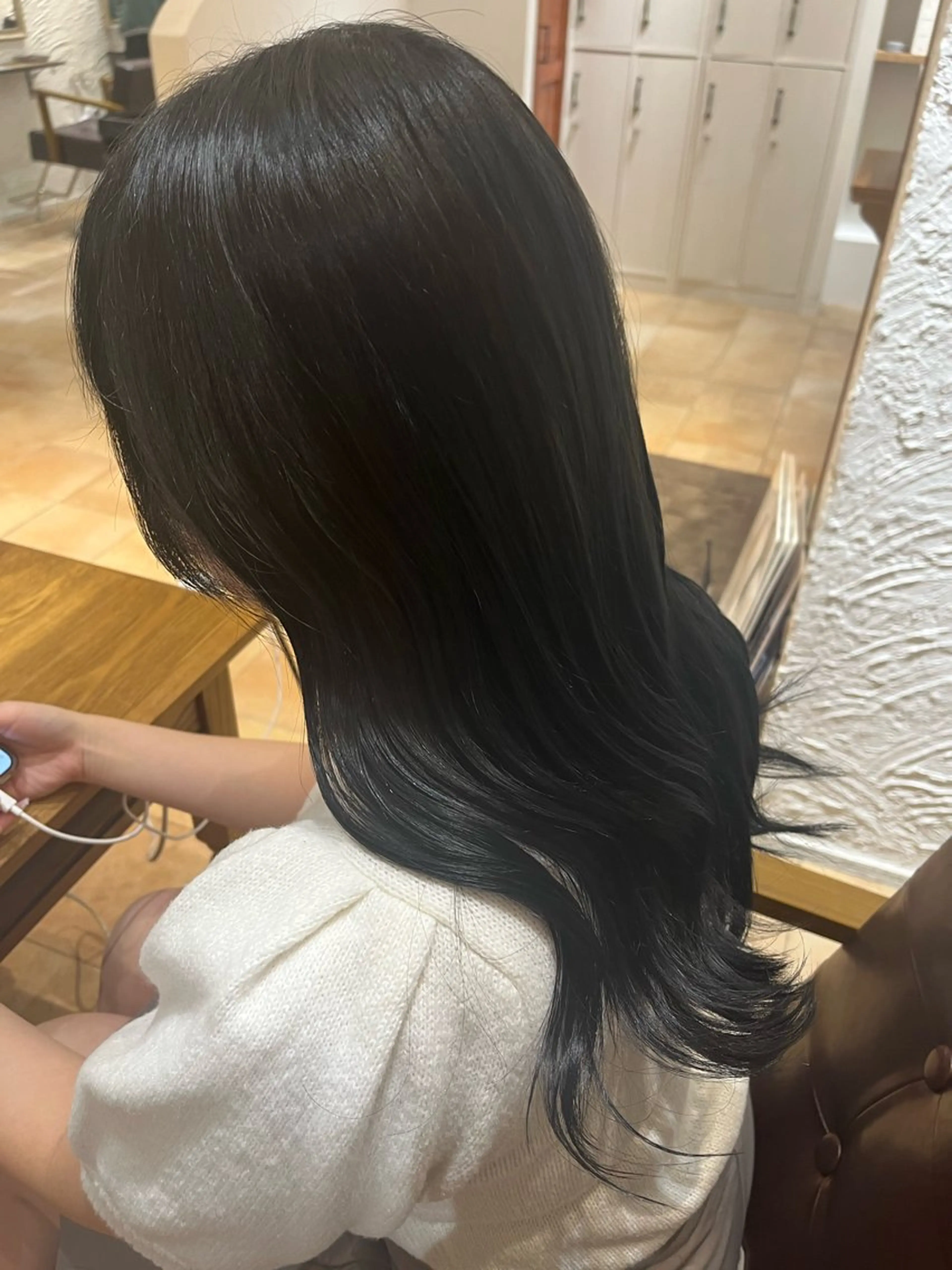 セミロング カラー 黒髪 グレーブラック ヘアカラー 🌈透明感カラー🌈 🌟吉田祐介🌟のヘアスタイル