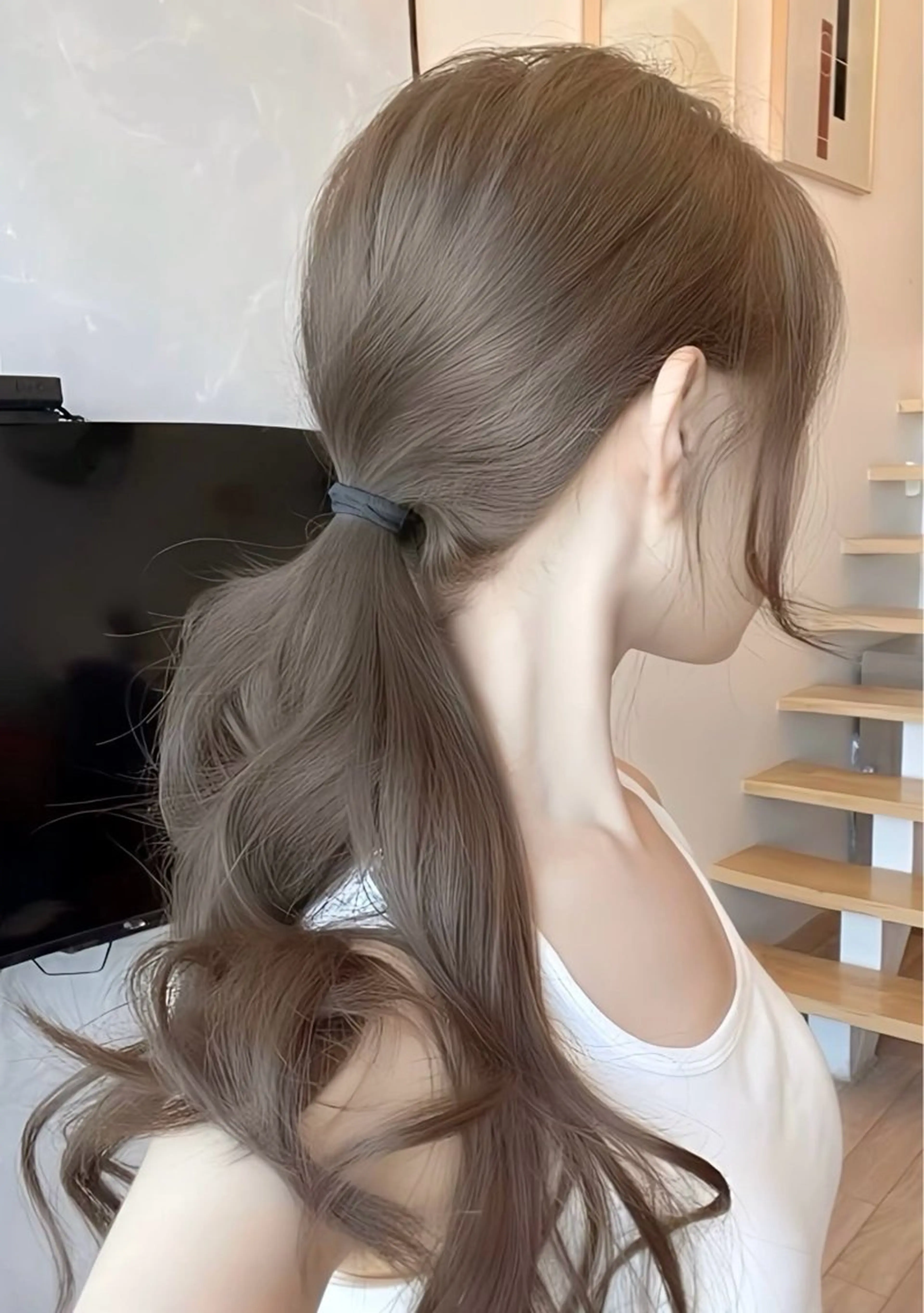 カラー ヘアカラー トリートメント 地毛風縮毛矯正飛我 赤み無し透明感ヘアのヘアスタイル