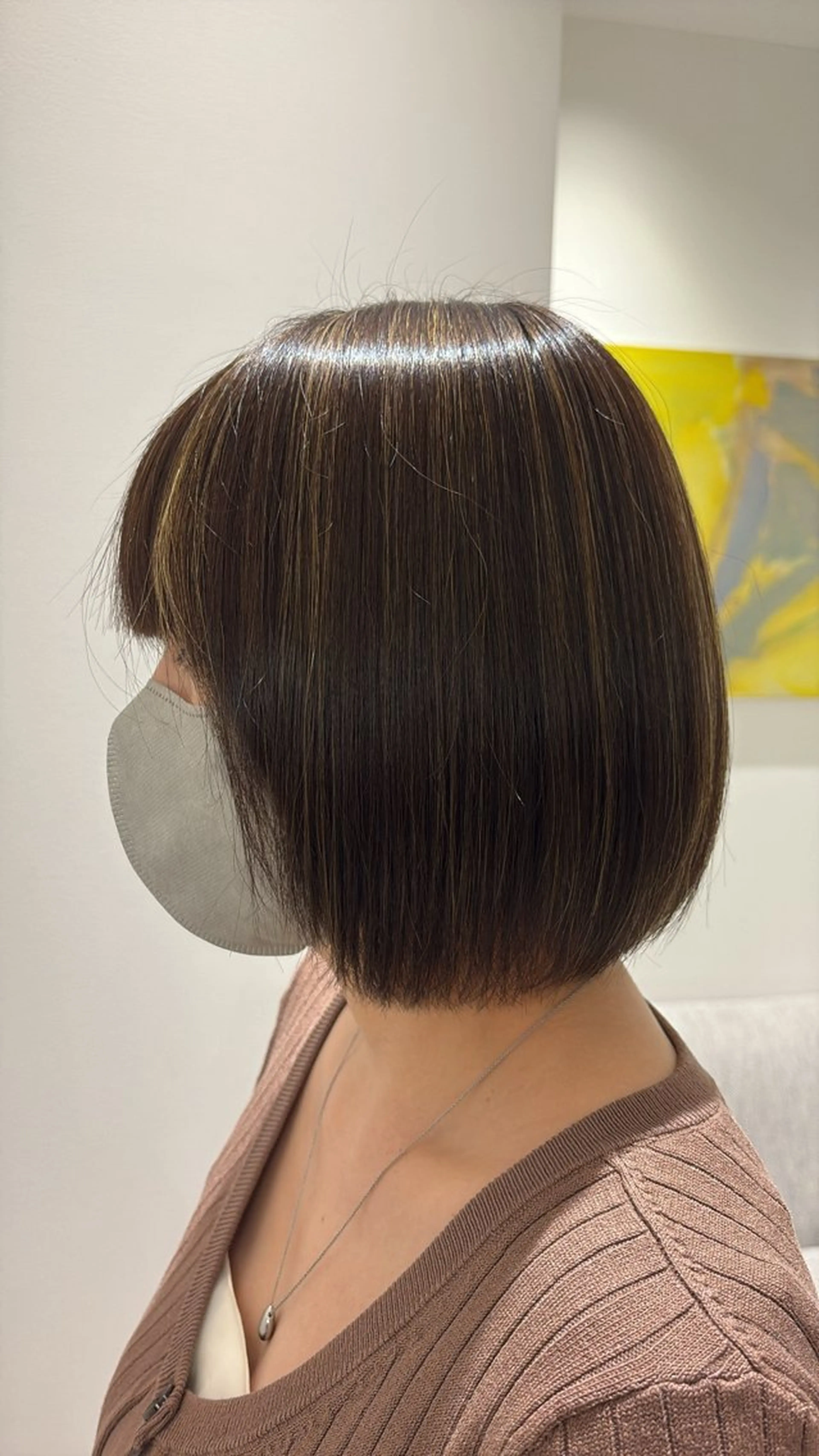 カラー ブリーチ 透明感カラー ハイライトカラー 桃崎 晏地のヘアスタイル