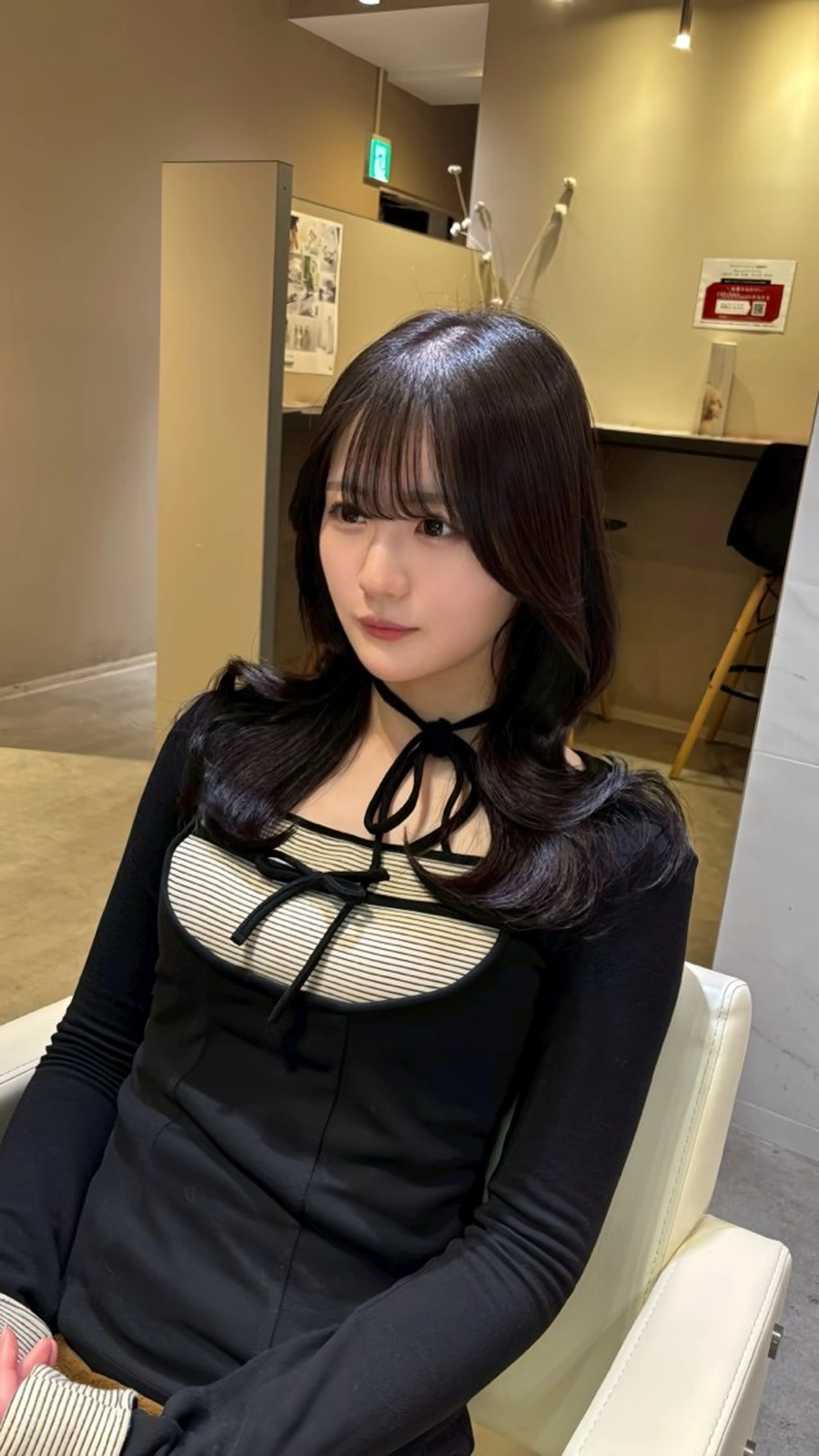 ロング 柿田人和／韓国 ／ワンホンヘアのヘアスタイル