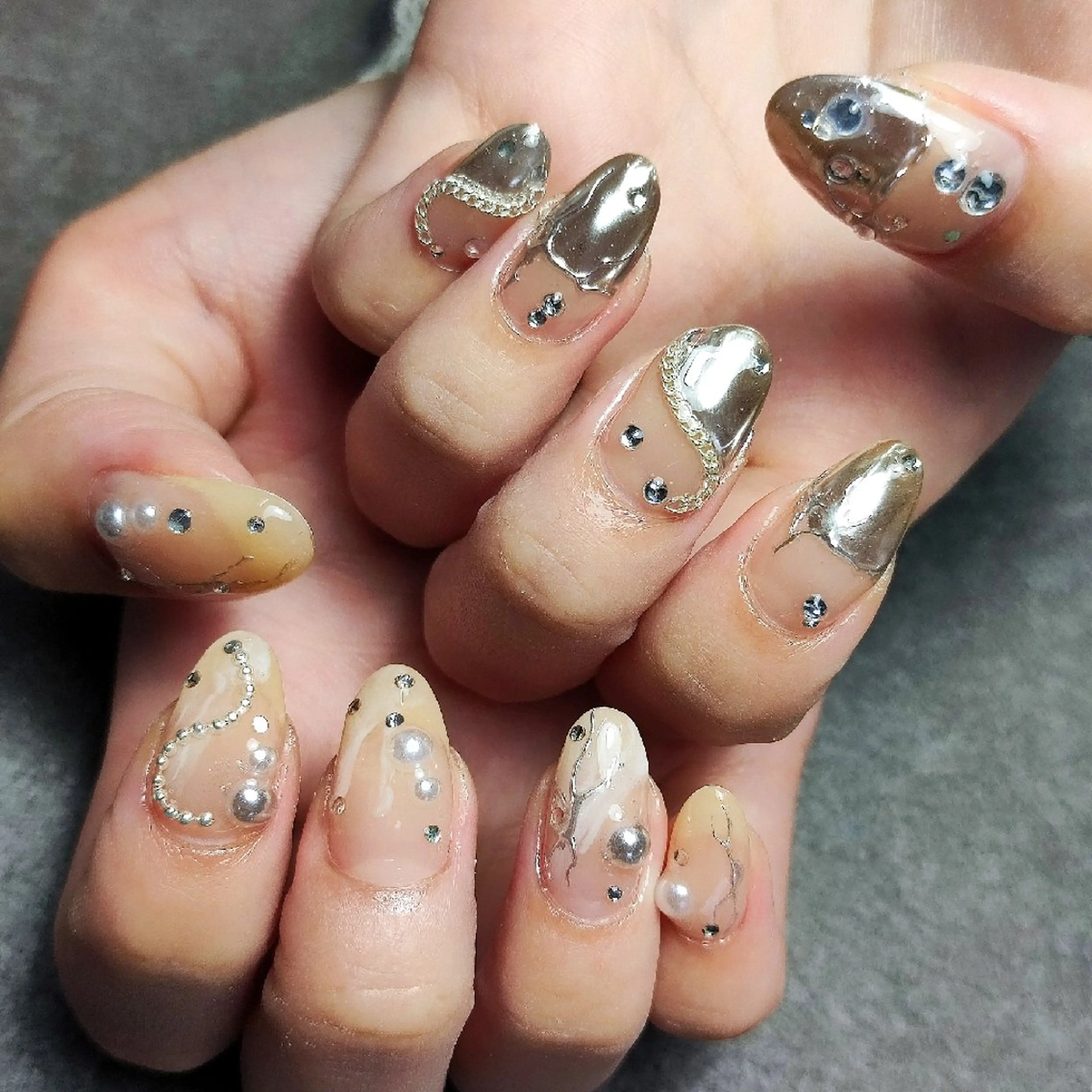 ネイル ミラーネイル ハンドネイル 個人サロン saltnailのネイルデザイン