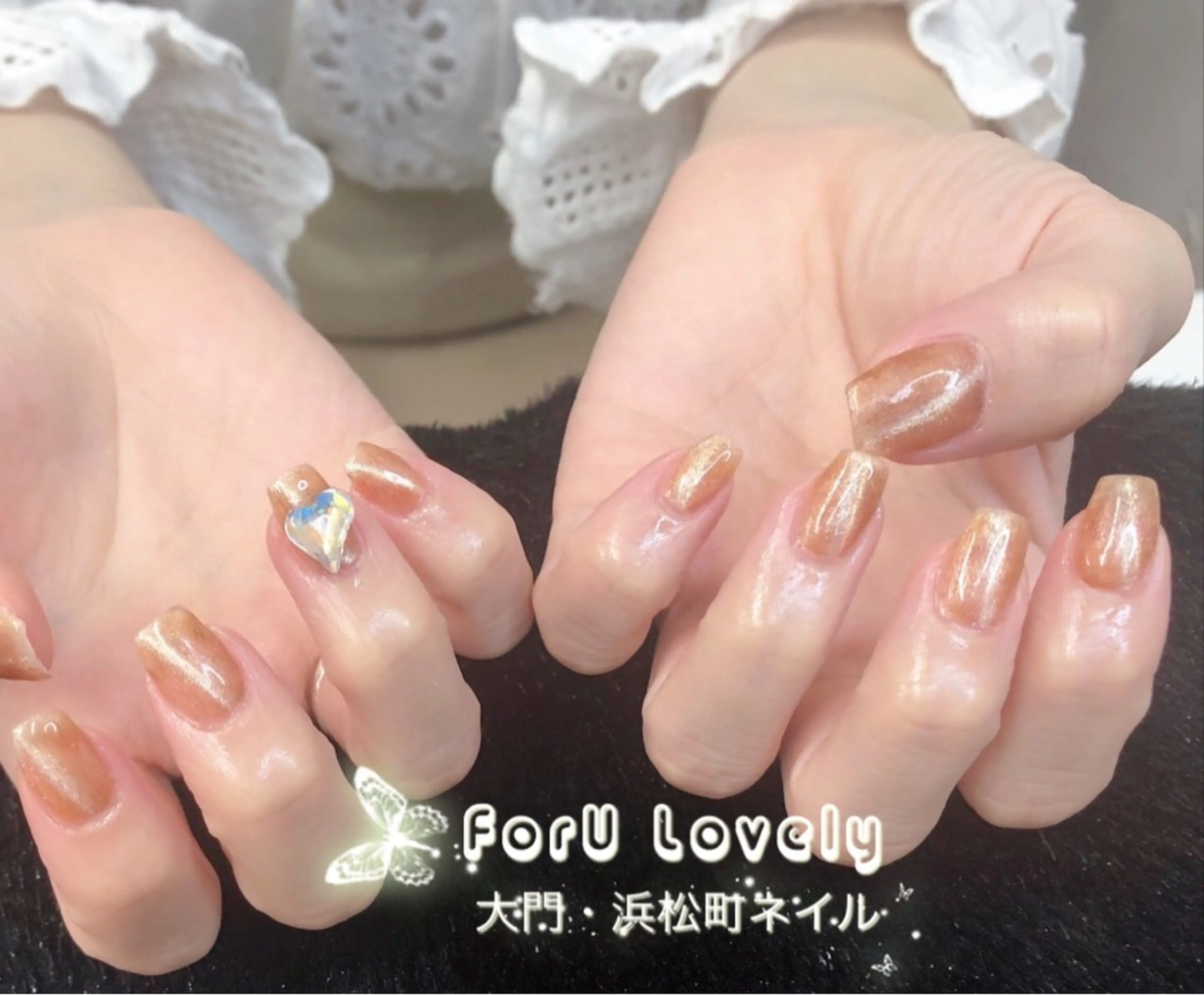 ネイル べっ甲ネイル 長さ出し フレンチネイル ジェルネイル 韓国ネイル ハンドネイル ハンドケア 大門浜松町 ネイルのネイルデザイン
