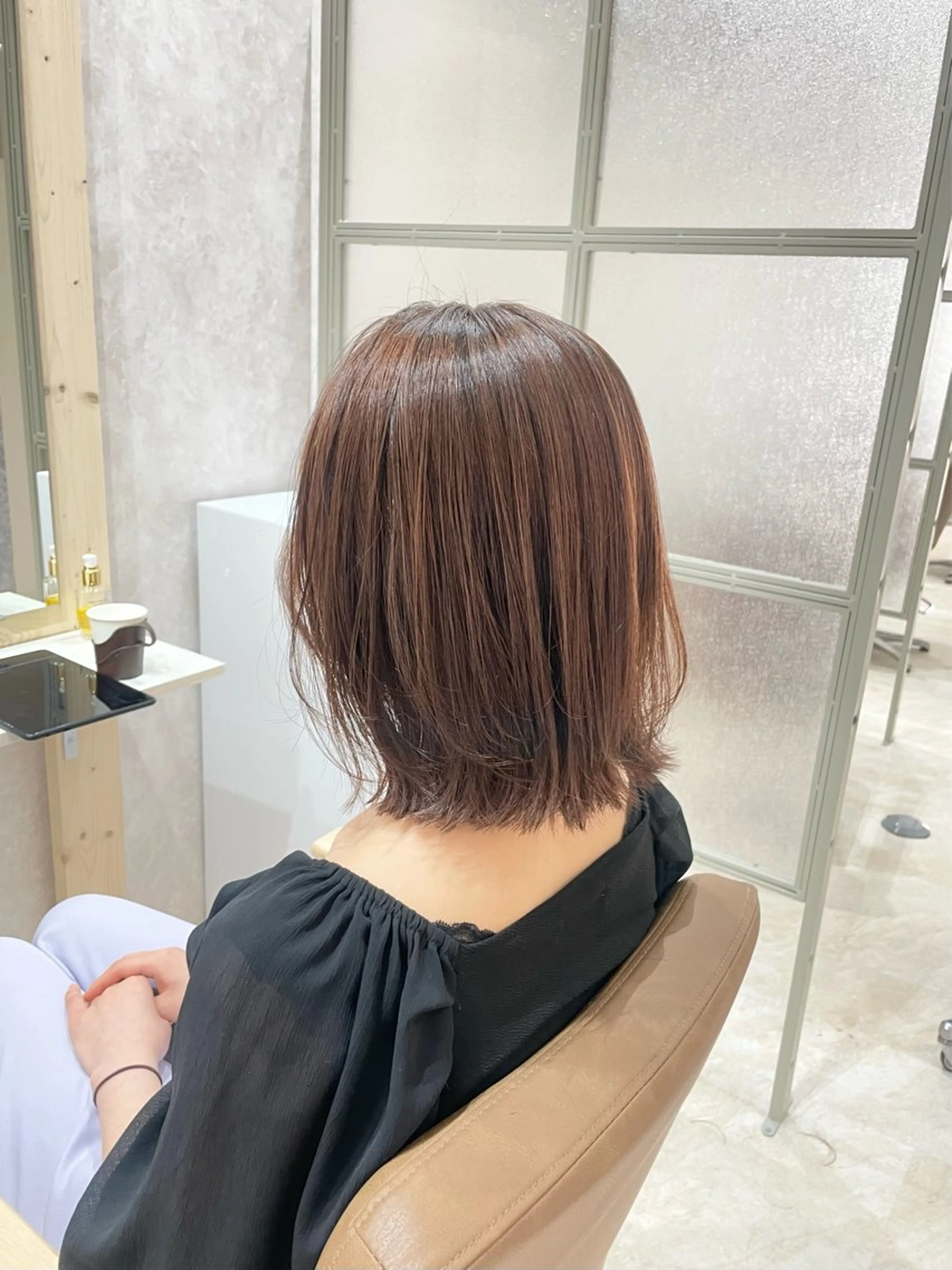 ミディアム カット ヘアカラー トリートメント ❤︎SAKURA 【Rico】❤︎のヘアスタイル