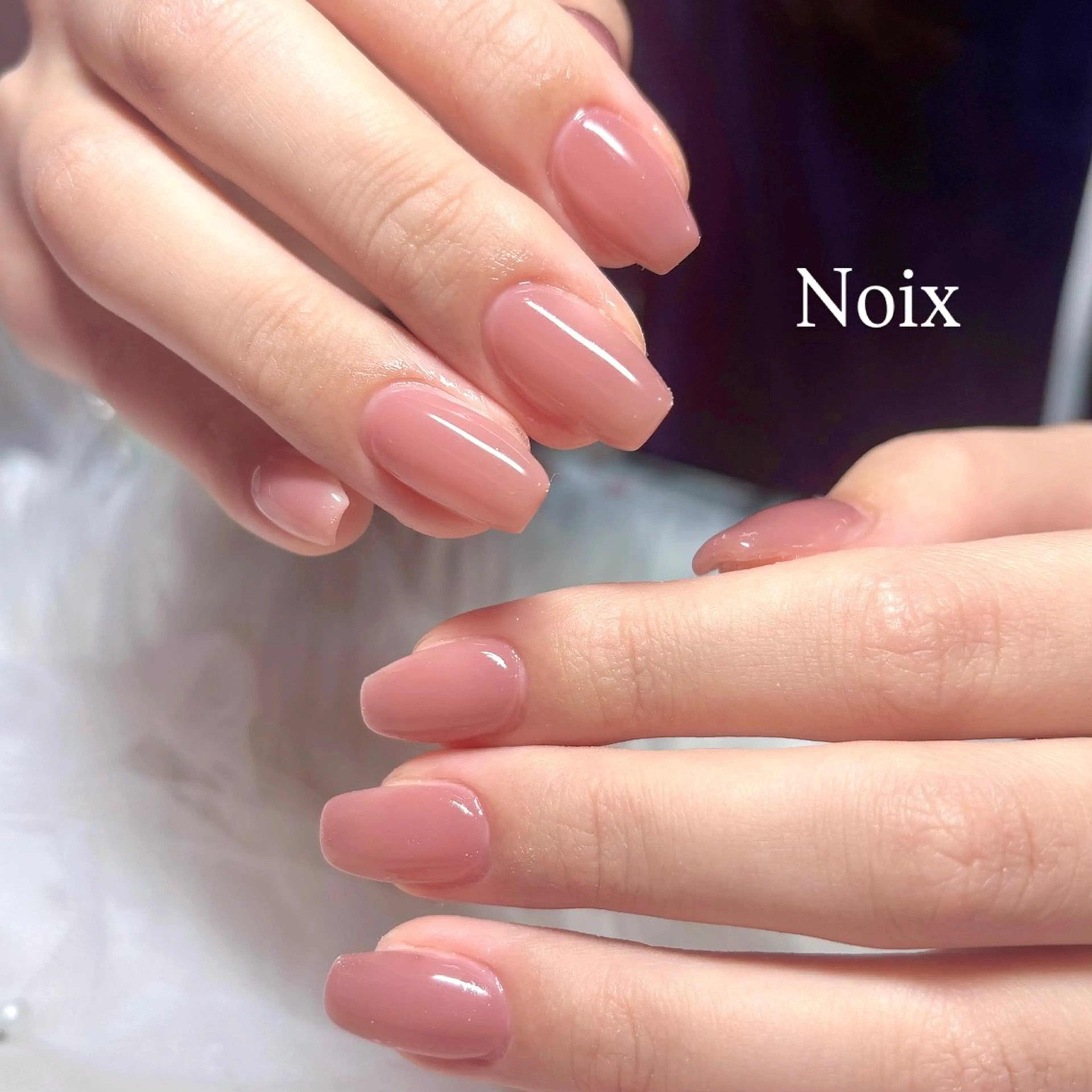 ネイル ジェルネイル 氷ネイル・うるうるネイル パラジェル ピンク ハンドネイル Noix 横浜のネイルデザイン