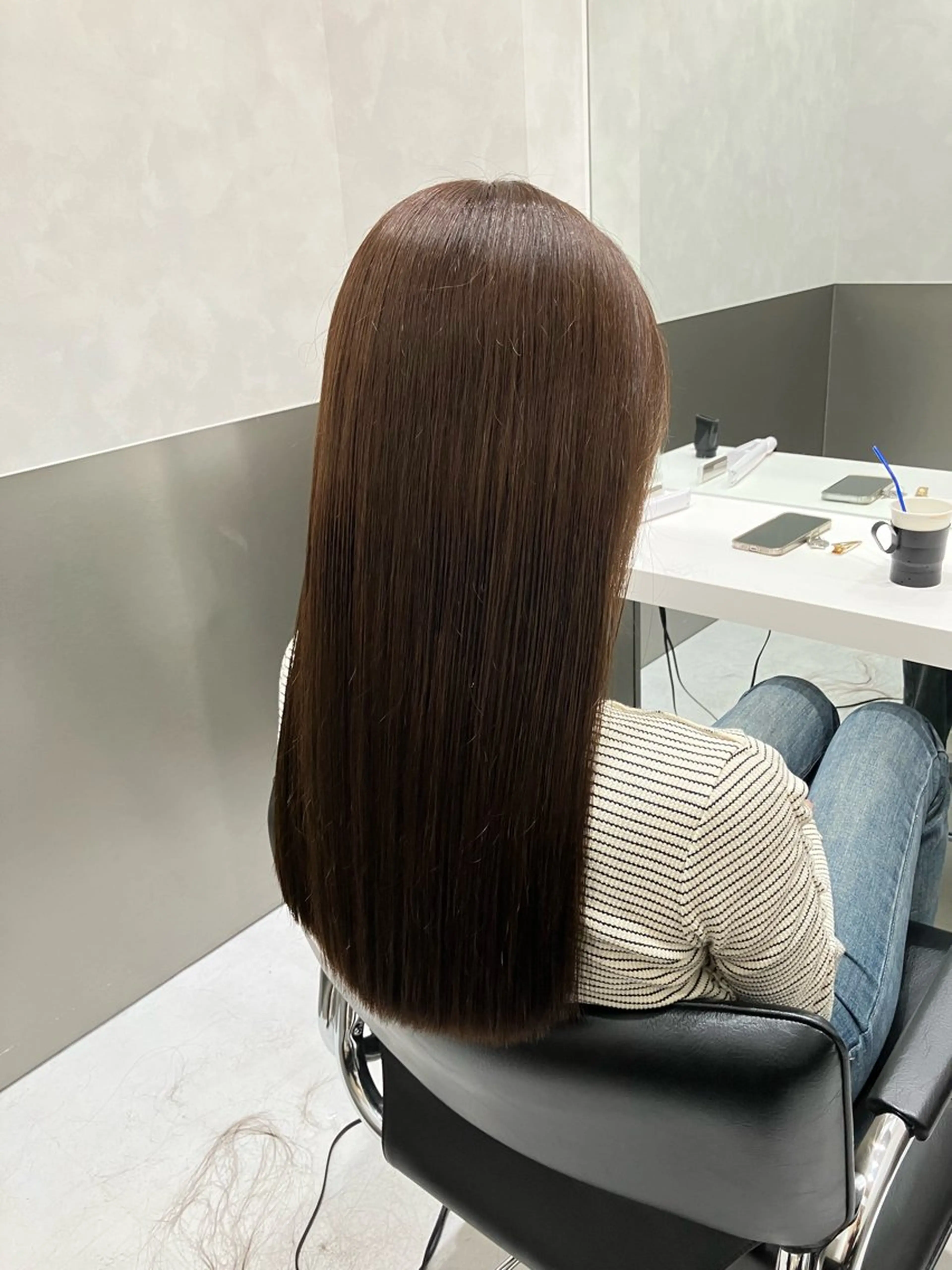 ロング カット ヘアカラー トリートメント 💖ブリーチなし透明 感💖ASAHIのヘアスタイル