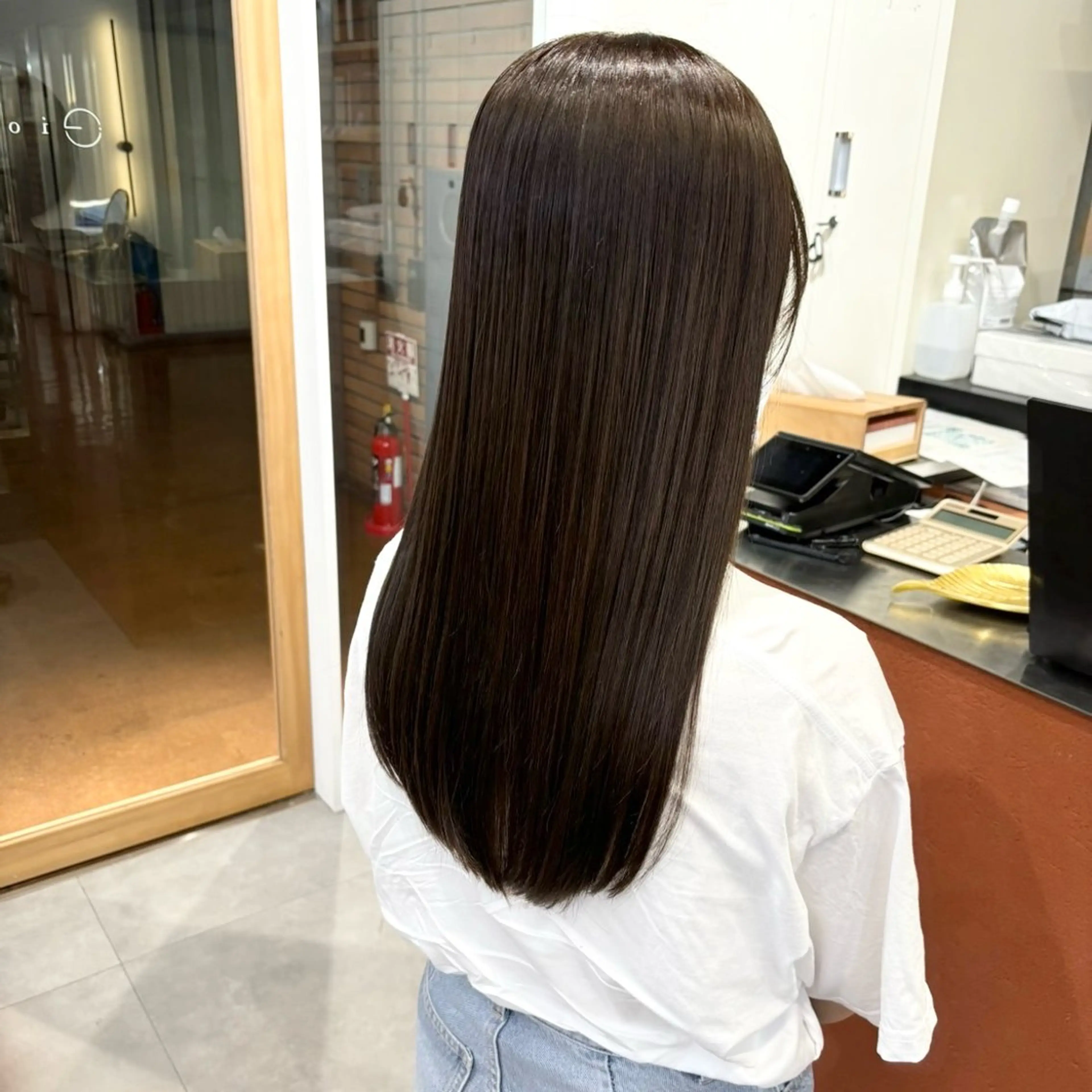 セミロング 髪質改善 縮毛矯正 トリートメント 縮毛矯正 リキ/髪質改善 /縮毛矯正🫧のヘアスタイル