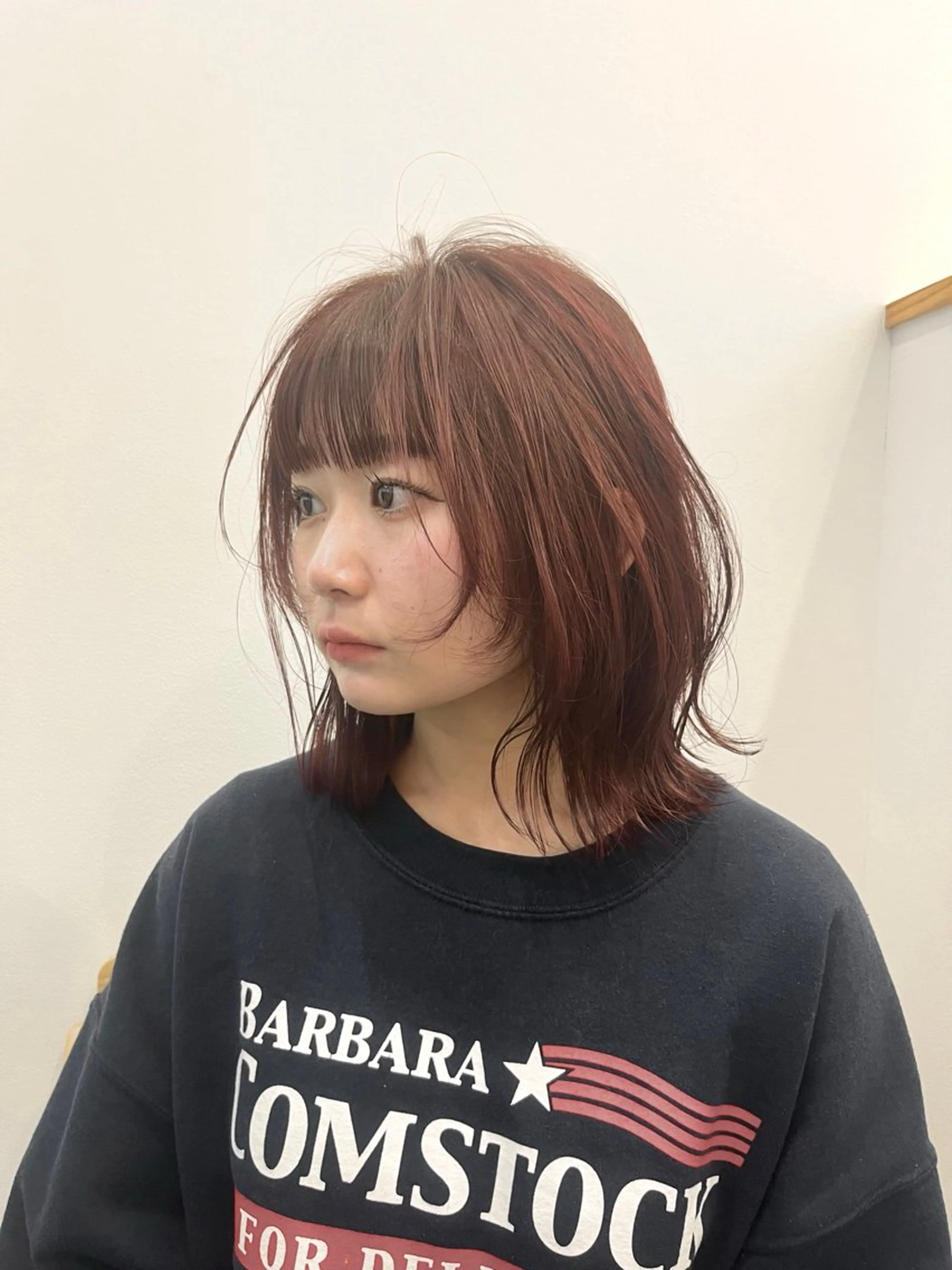 ミディアム カラー カット ヘアカラー トリートメント ベージュ⟡˖レイヤー ˖ ࣪⊹あずきのヘアスタイル