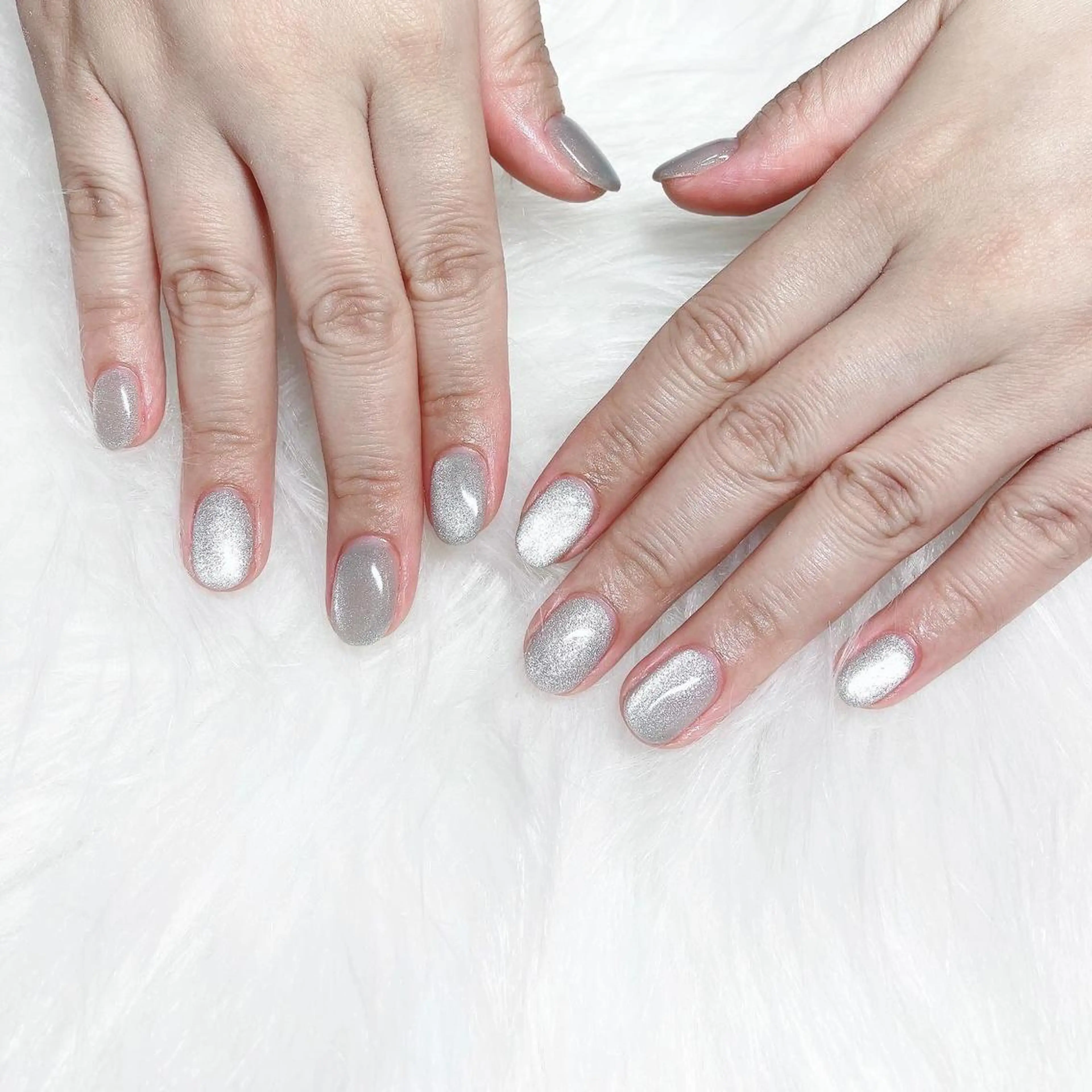 ネイル オーロラネイル フラッシュネイル 氷ネイル・うるうるネイル キラキラネイル 韓国ネイル Amour baseのネイルデザイン