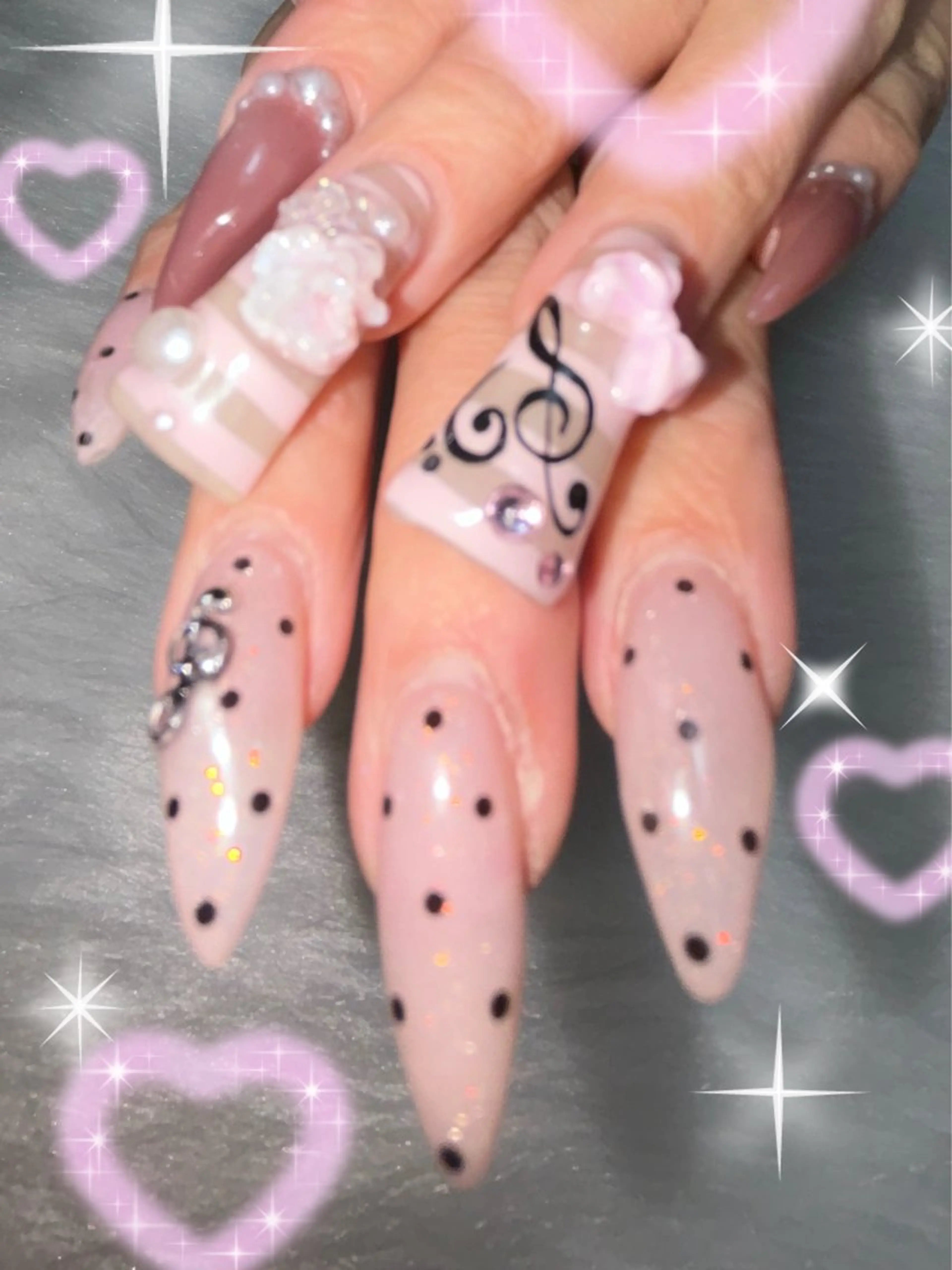 ネイル アートネイル ハンドネイル フットネイル kana/モード ・グランジ໒꒱のネイルデザイン