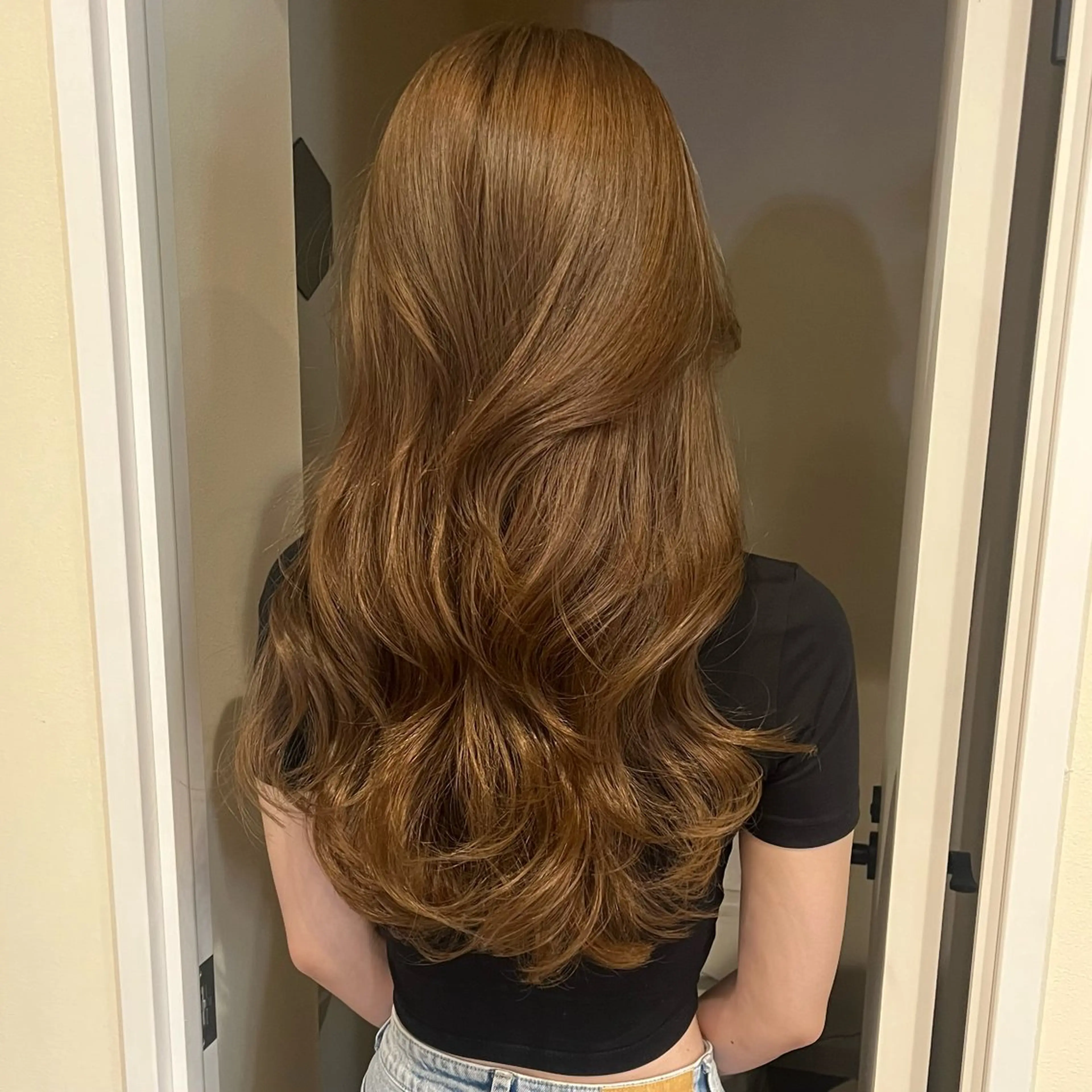 ロング ブリーチなしWカラー /レイヤーカット大阪のヘアスタイル