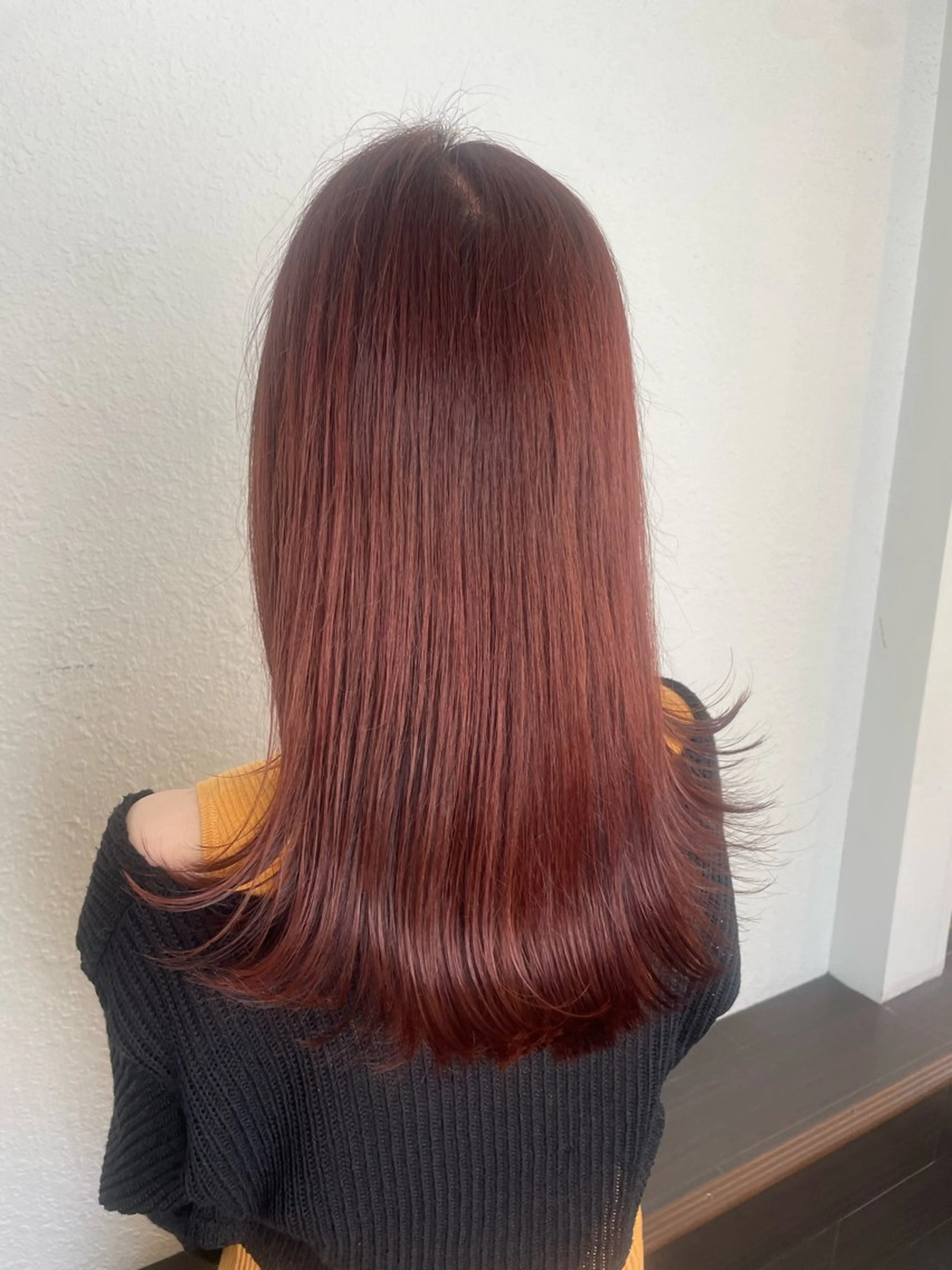 セミロング カラー カシス オレンジ ヘアカラー トリートメント 暖色カラー/ メンズ/名駅/ユキハのヘアスタイル