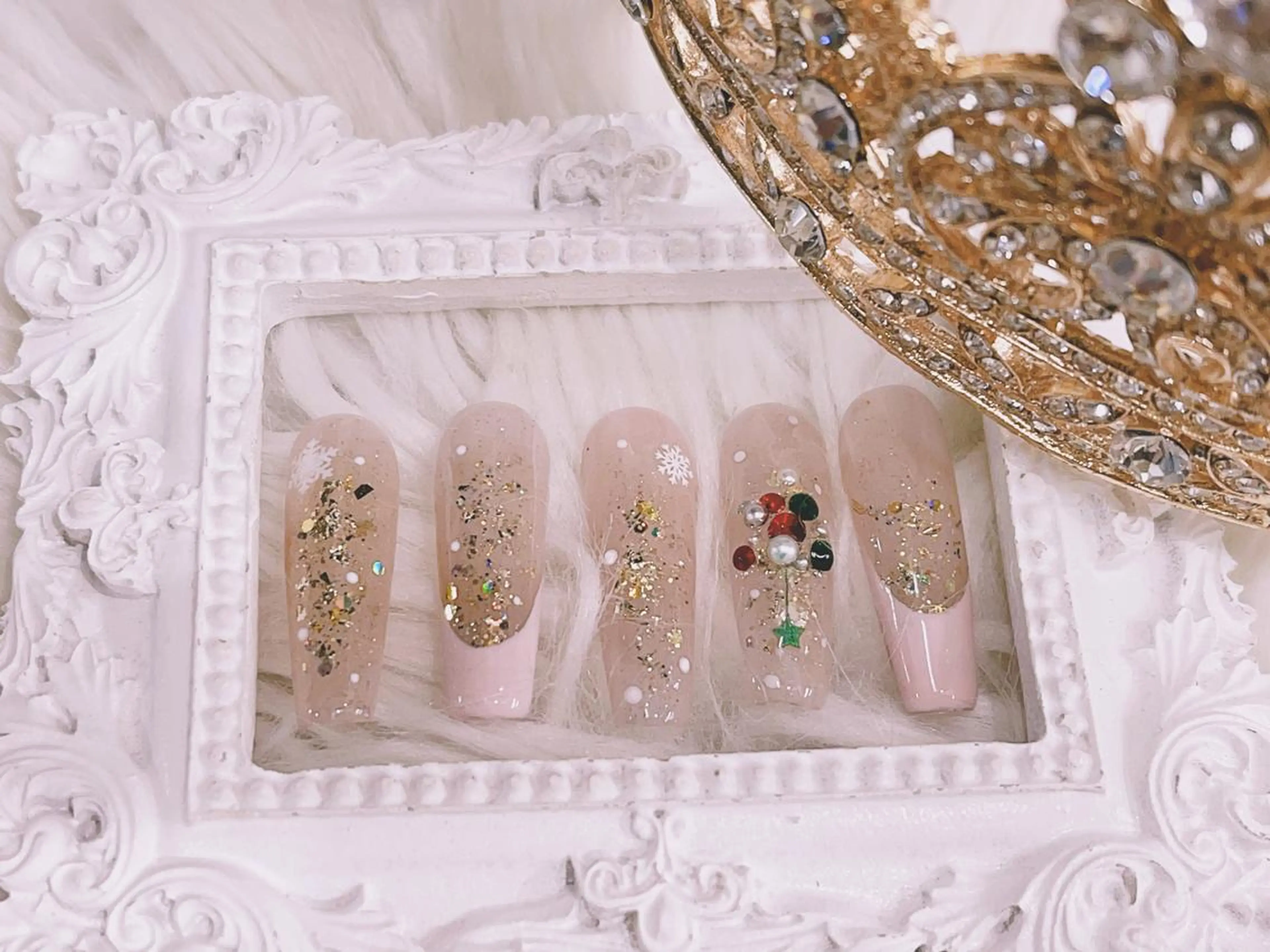 メンズ ネイル アートネイル フレンチネイル ジェルネイル キラキラネイル パラジェル Bloom スカルプ専門店のネイルデザイン