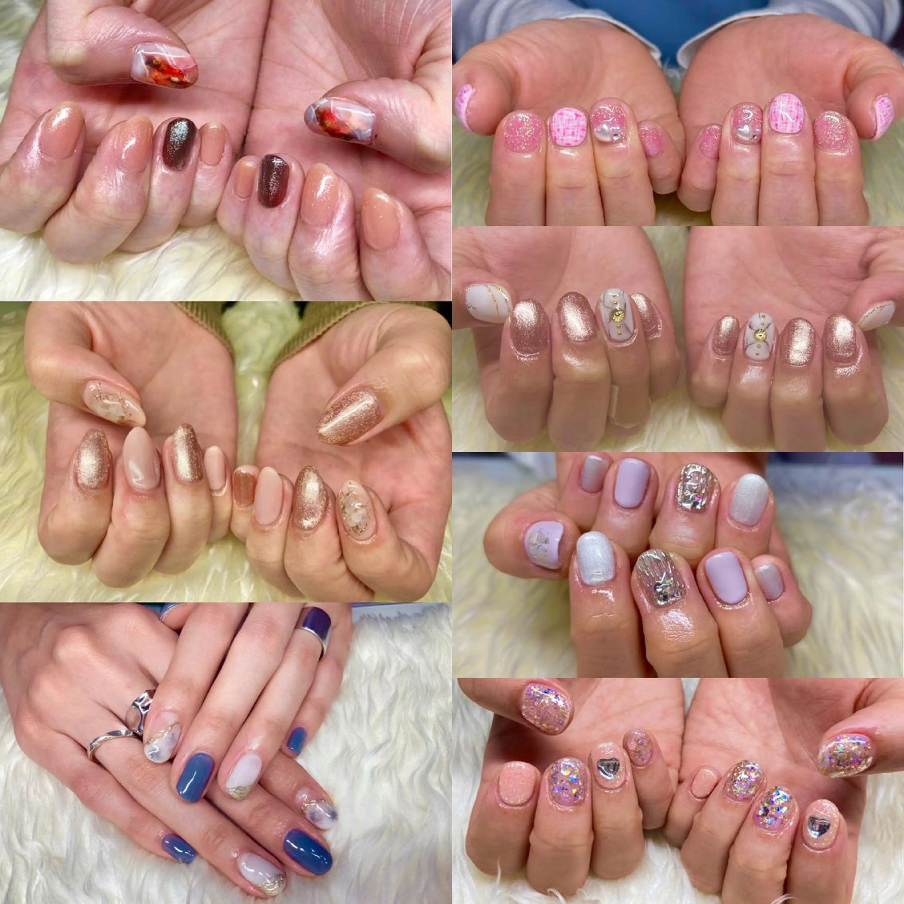 ネイル 長さ出し ジェルネイル 韓国ネイル マグネットネイル 持ち込み ハンドネイル Nail&eye Belire 新宿のネイルデザイン