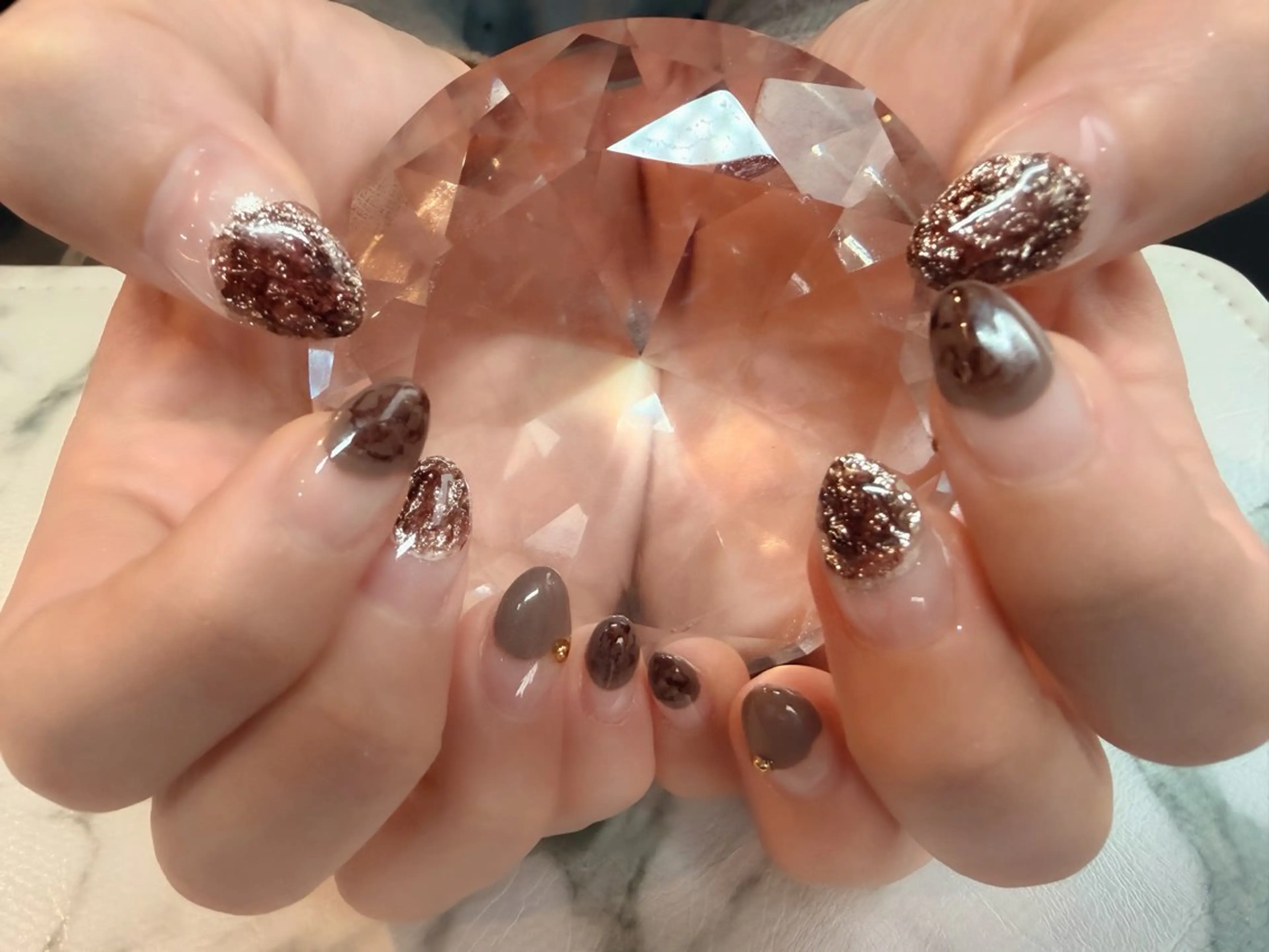 ネイル ニュアンスネイル ハンドネイル 奥野 麗花のネイルデザイン