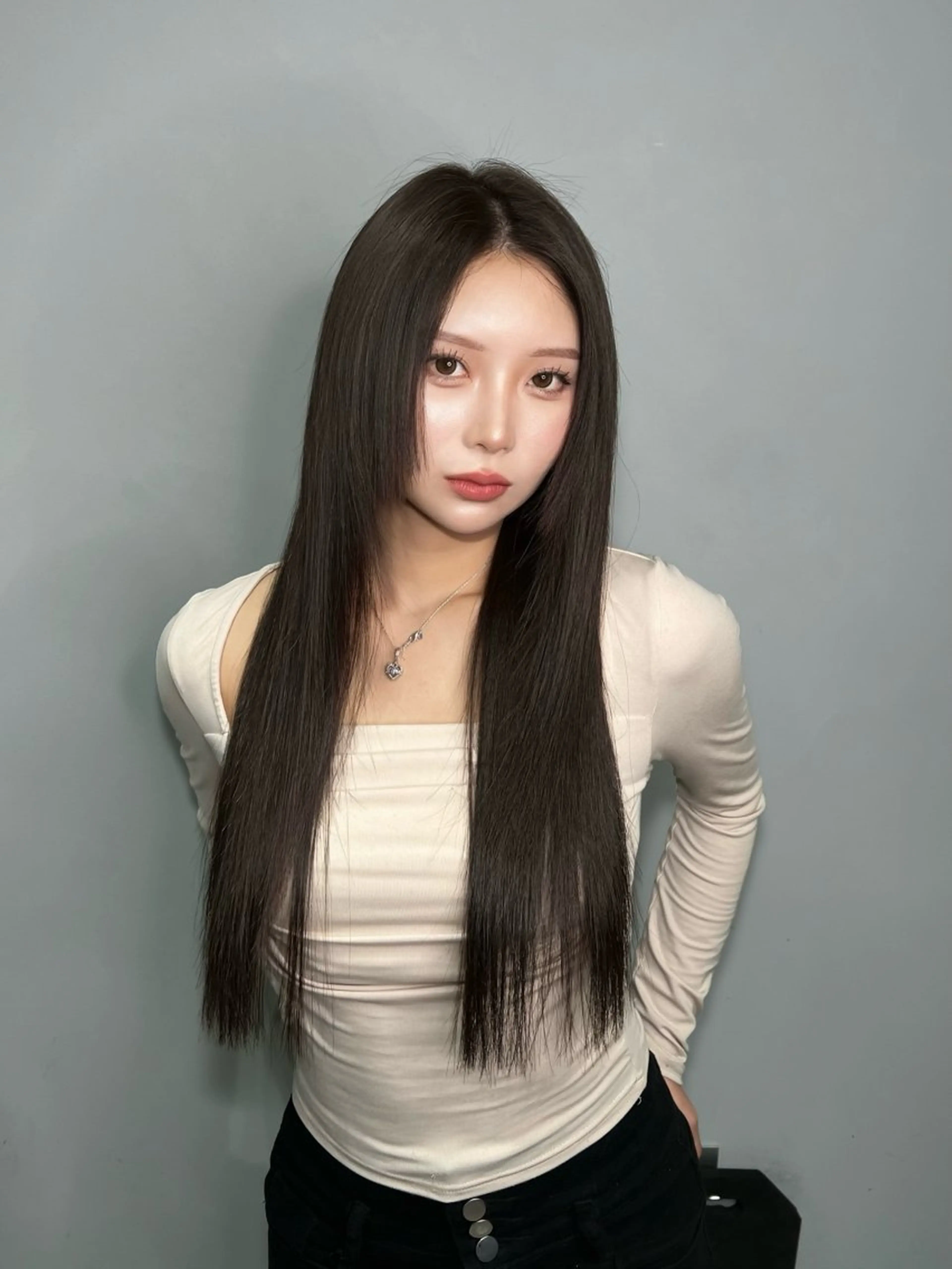 ロング カラー カット ヘアカラー トリートメント ワンホン×韓国/ 髪質改善/itaruのヘアスタイル