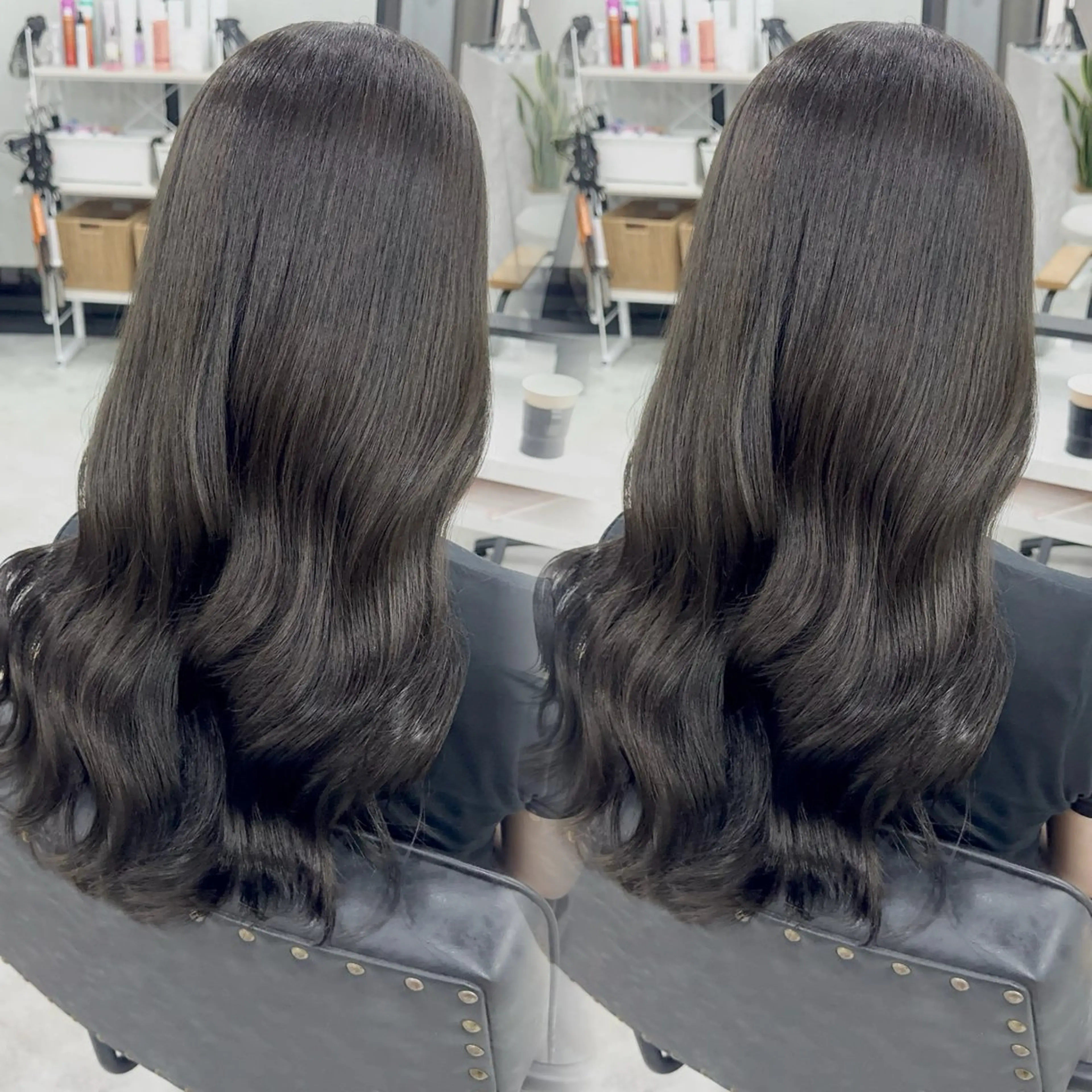 ロング カラー アッシュ アッシュブラウン ベージュカラー 黒髪 ブリーチ カット ヘアカラー トリートメント 赤み無し柔らかカラー 【梅田】madokaのヘアスタイル