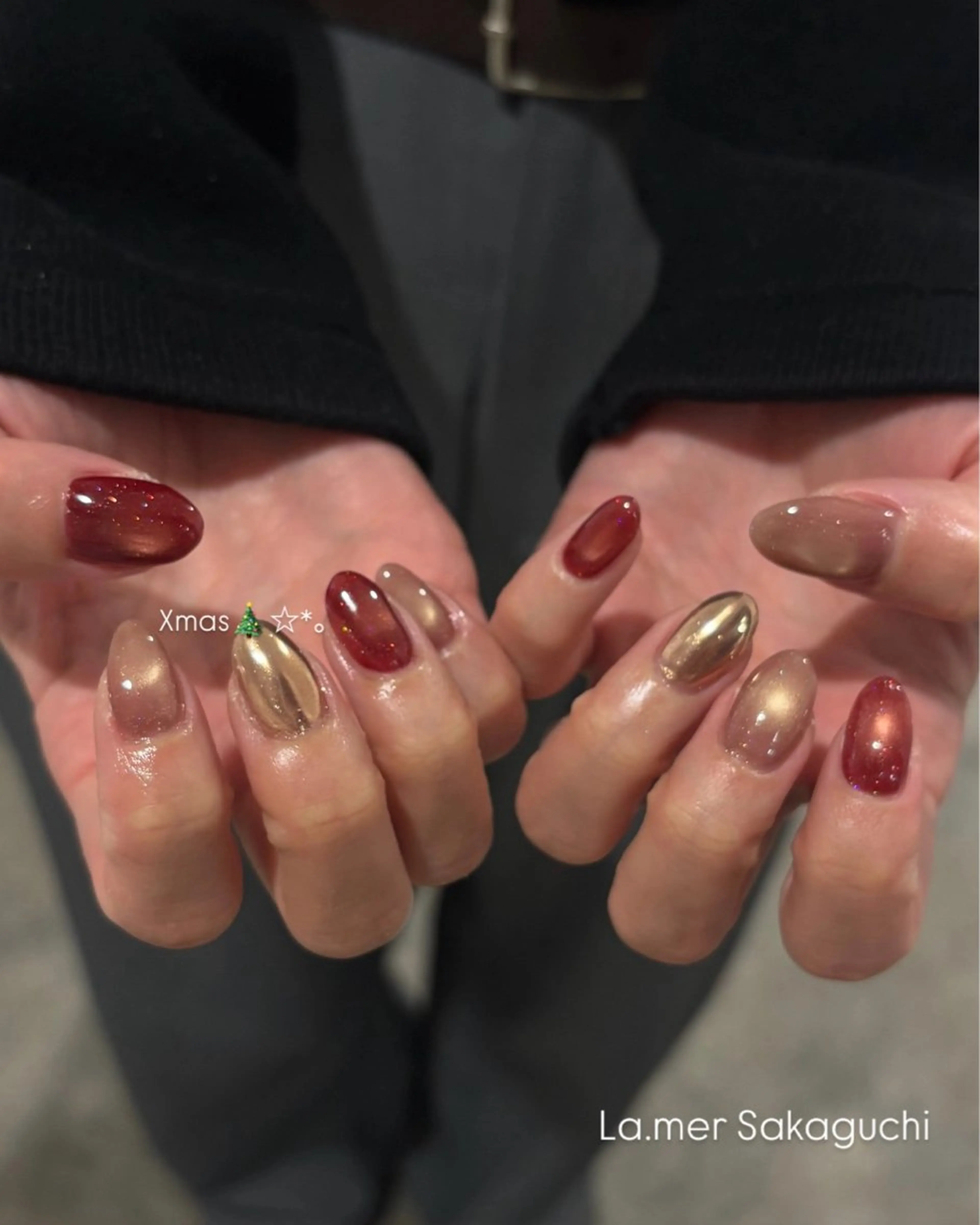 ネイル 冬ネイル クリスマス PLATINUM DOLL arisaのマツエク・マツパデザイン