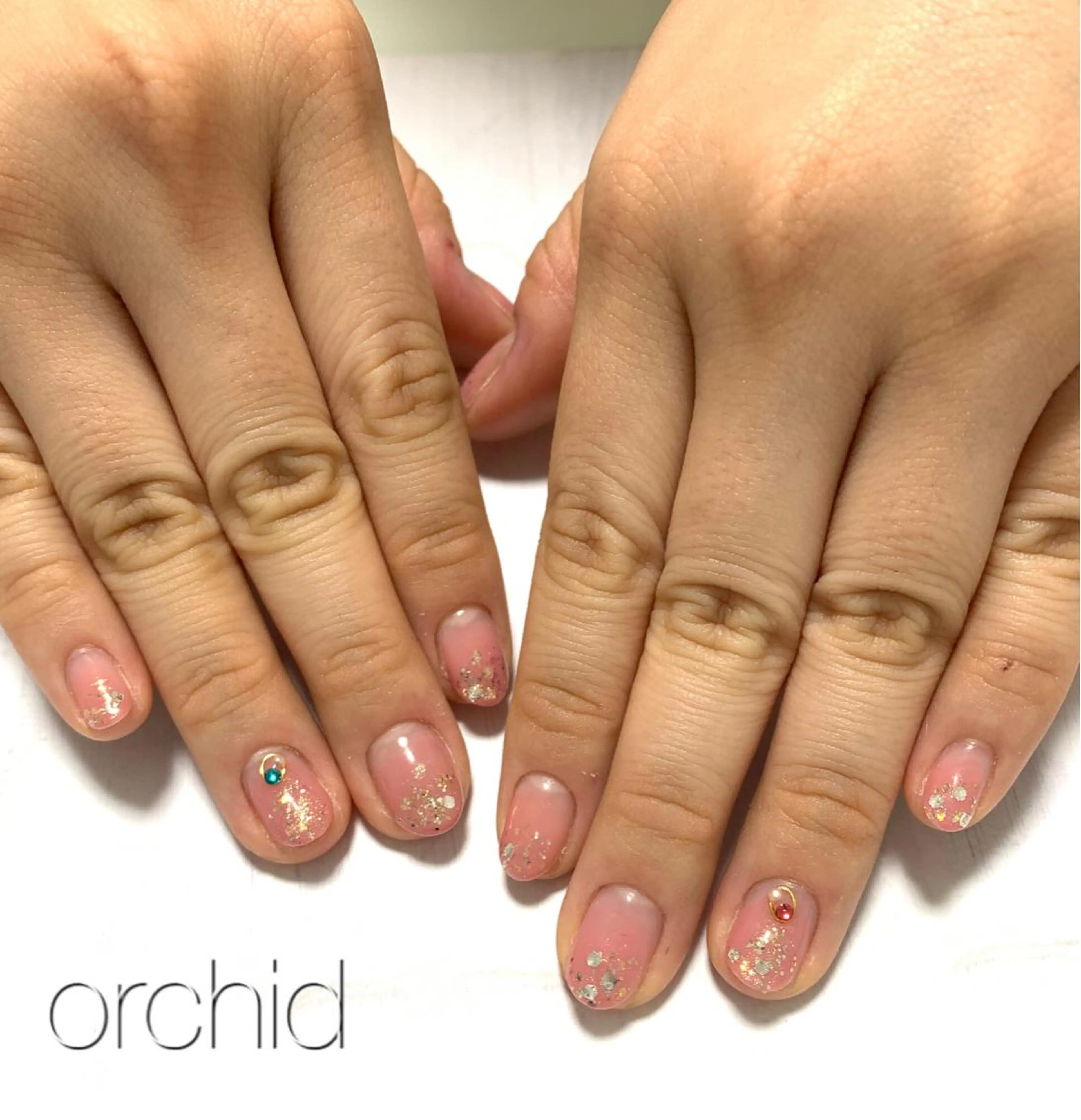 ネイル グラデーション ラメ(グリッター) orchid ♡オーキッドのネイルデザイン