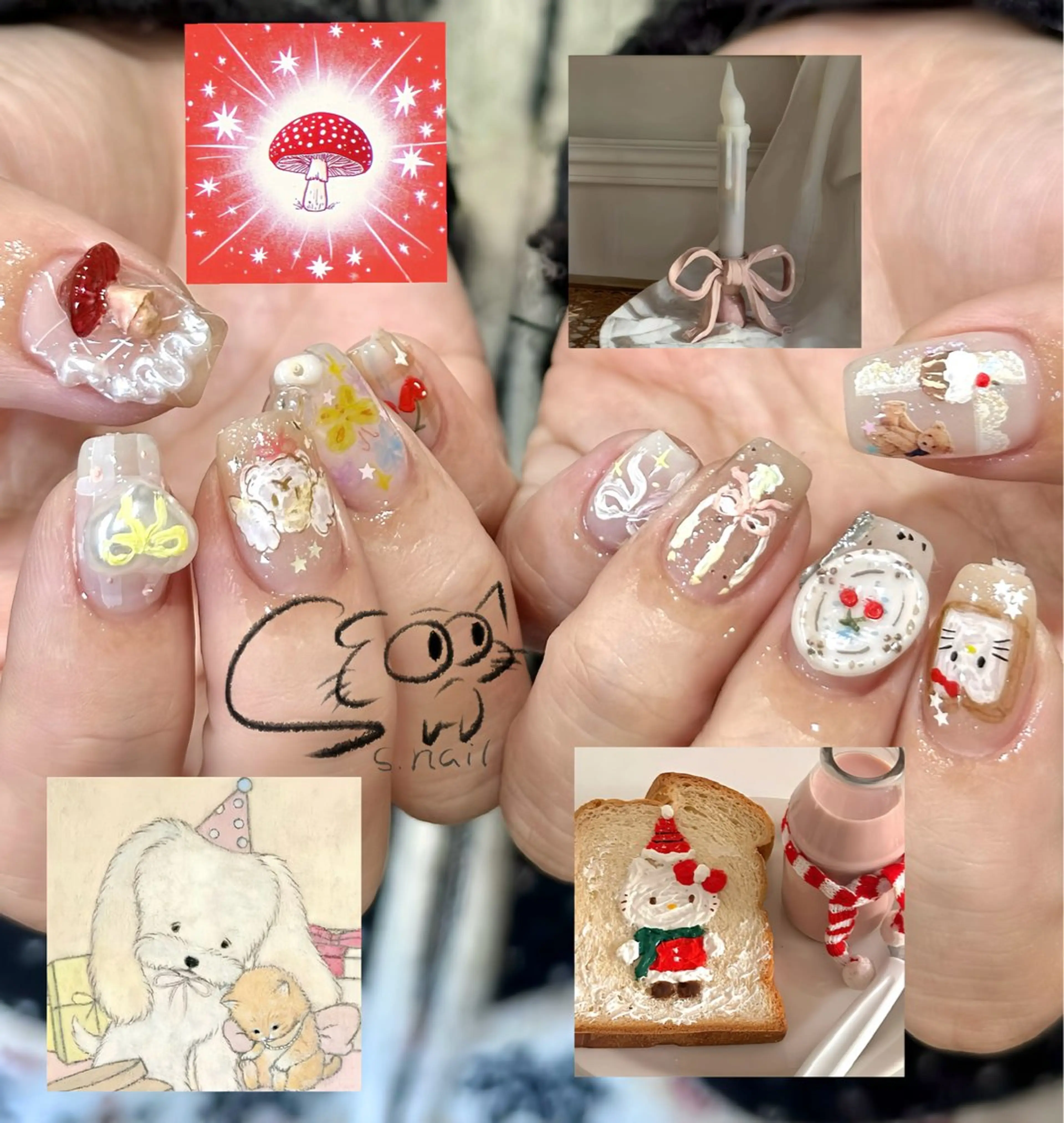 ネイル チークネイル フレンチネイル グラデーション マグネットネイル ワンカラーネイル S.nail _のネイルデザイン