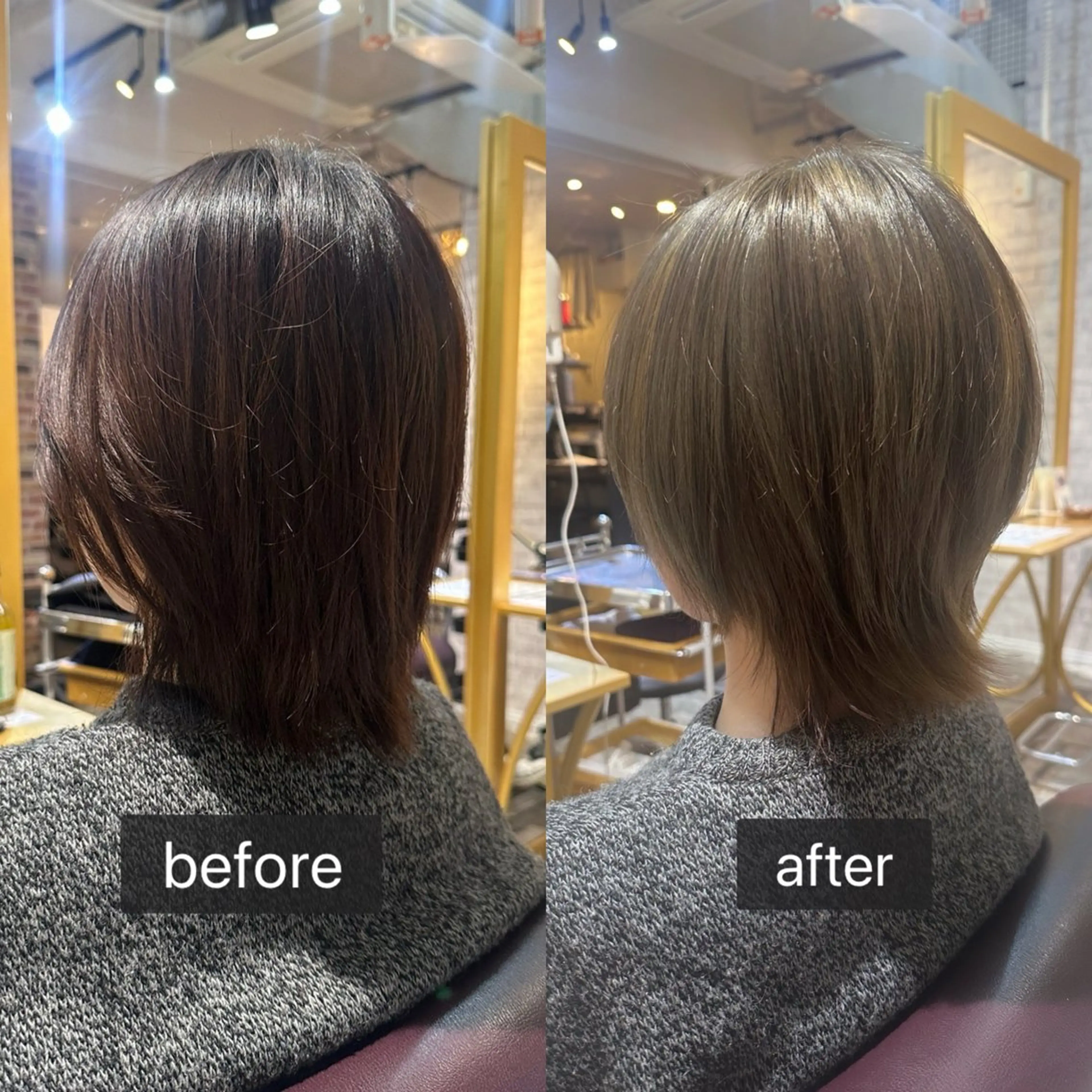 ミディアム カラー ウルフカット カット ヘアカラー トリートメント 心斎橋/レイヤー/ 艶カラー💖Sakiのヘアスタイル