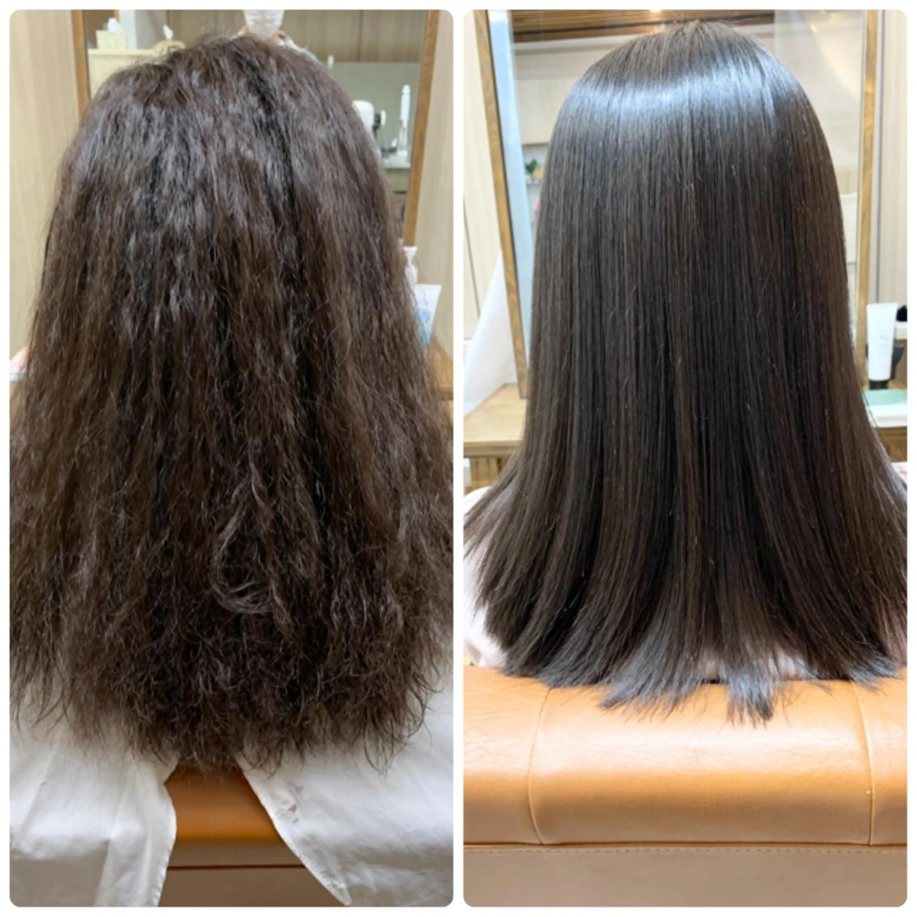 セミロング パーマ 酸性ストレート ストレートパーマ どんな髪も綺麗に✨ 髪質改善×縮毛矯正のヘアスタイル