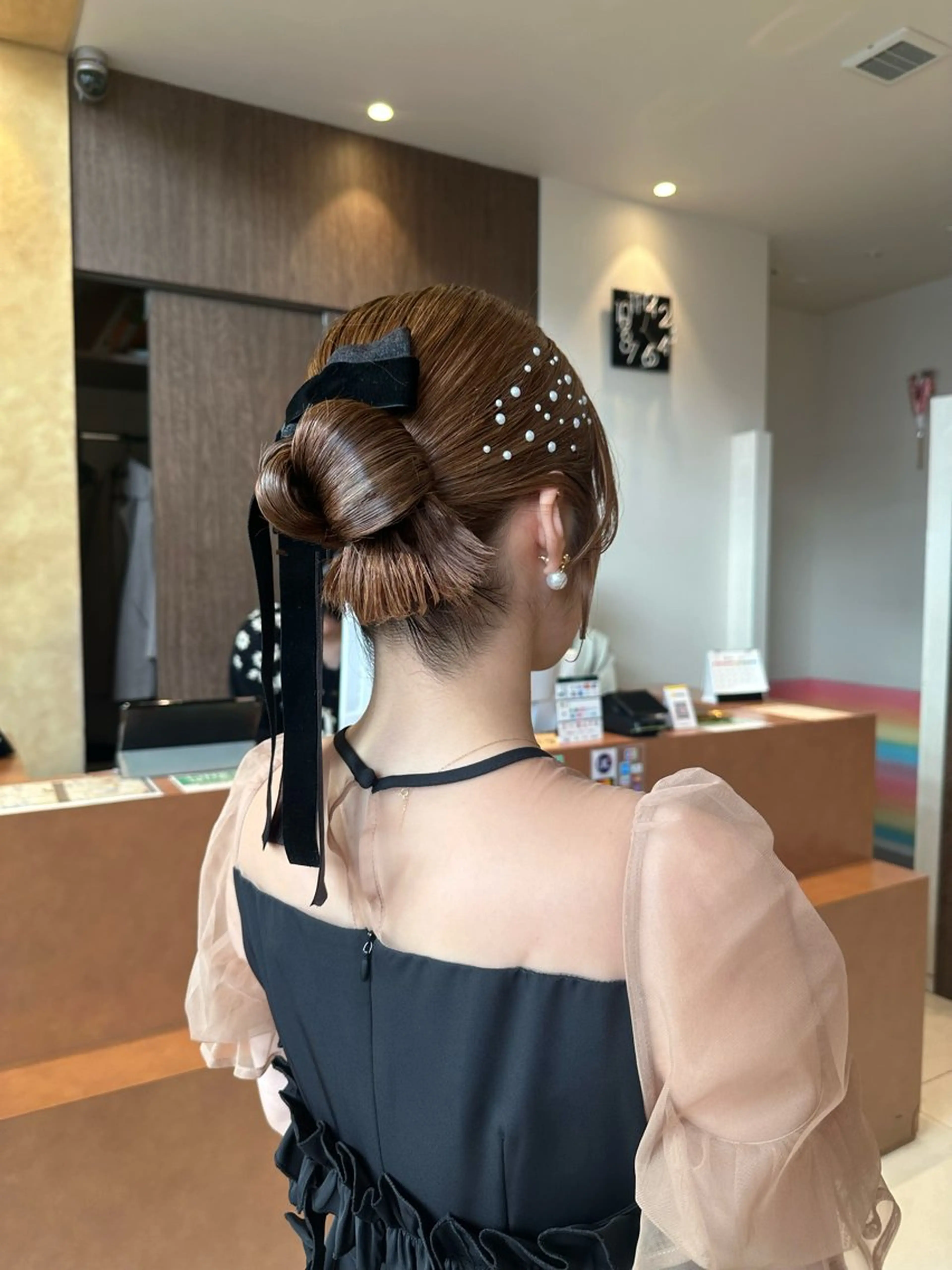 セミロング ヘアアレンジ 結婚式・ブライダル その他 natsumi🍀艶 カラー/美髪縮毛のヘアスタイル