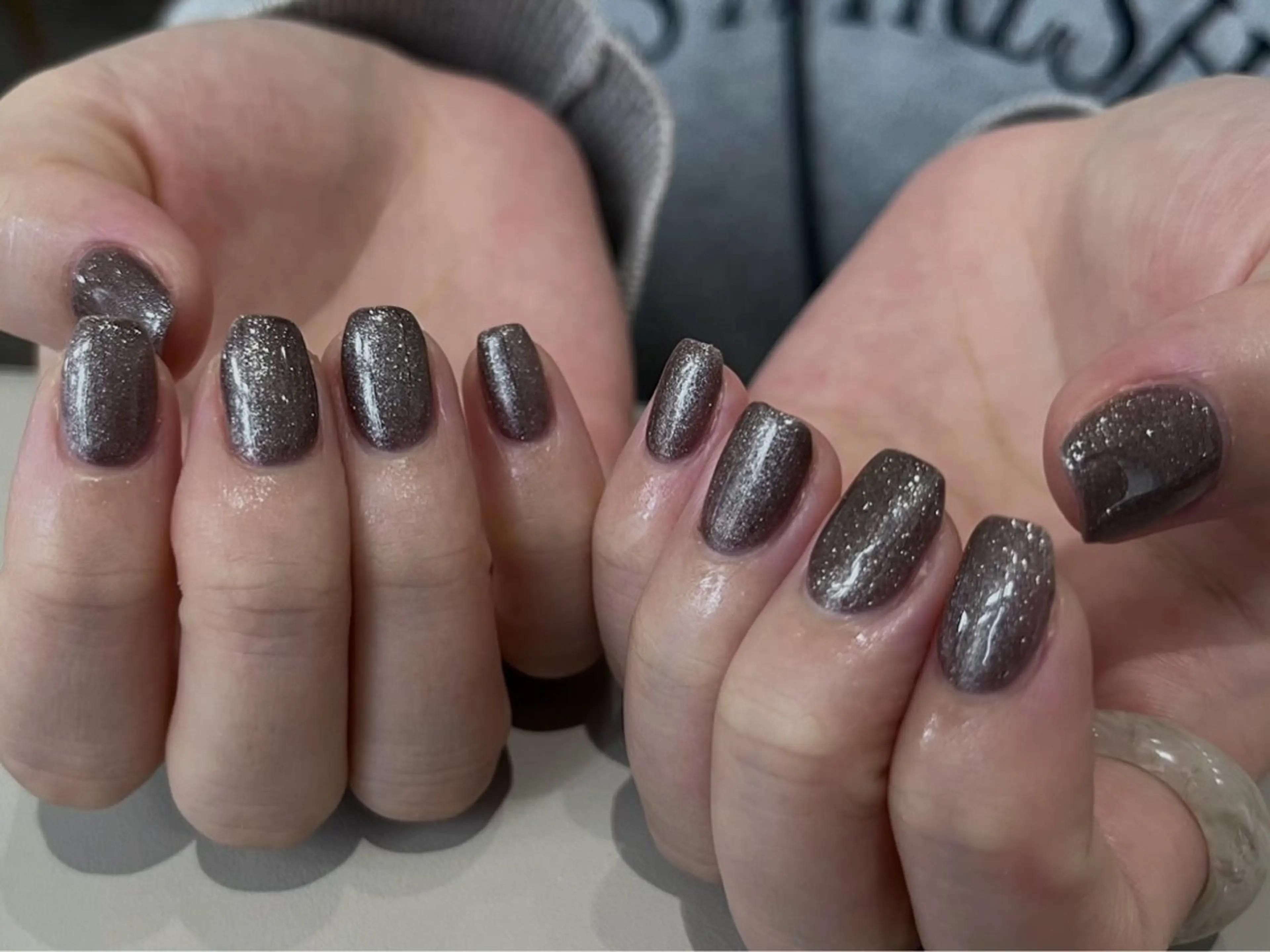 ネイル ラメ(グリッター) ワンカラーネイル ハンドネイル Yarm As Etelのネイルデザイン