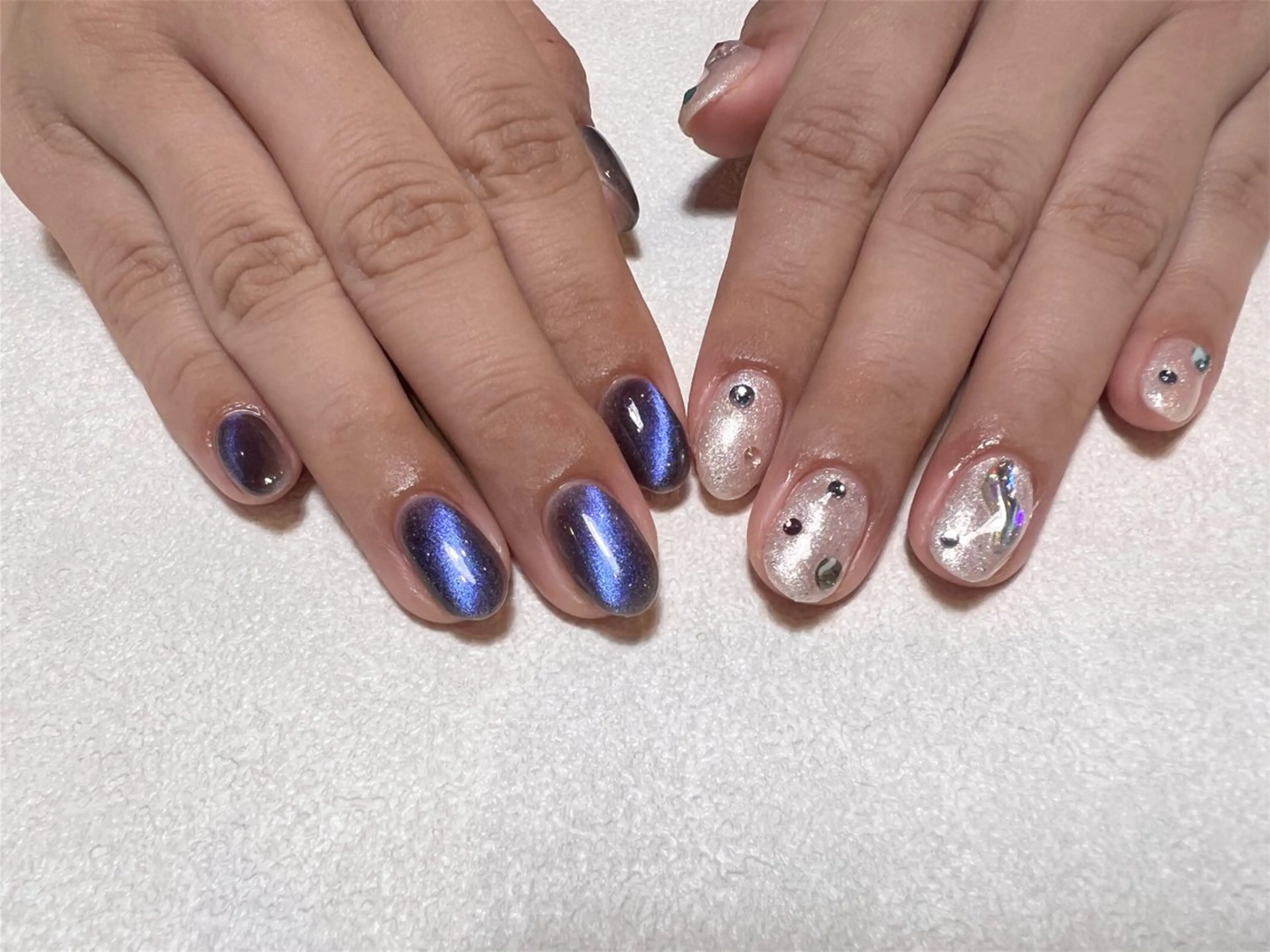 ネイル ストーンネイル ハンドネイル private salon Lem.所属・Lem. Sayaのネイルデザイン