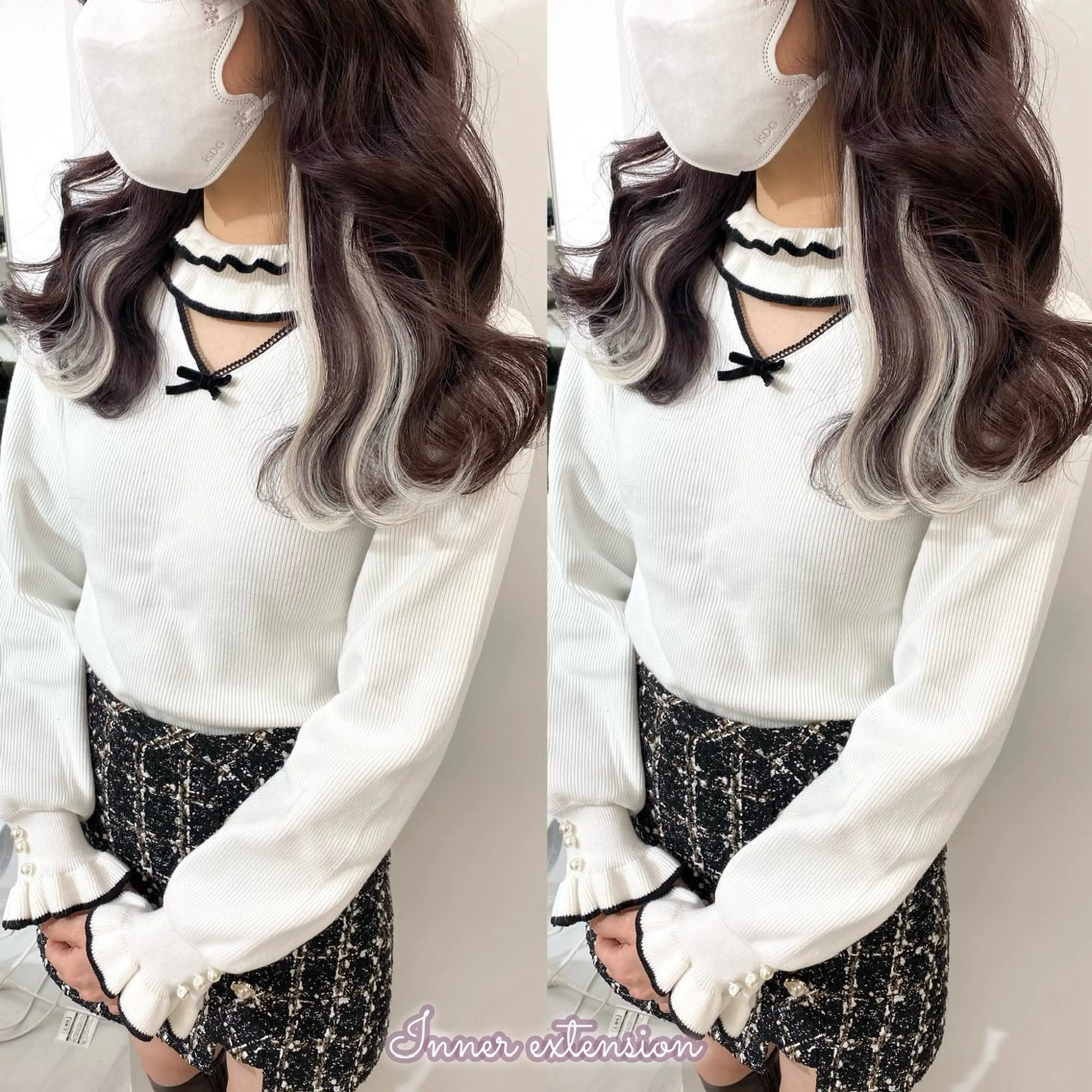 ロング カラー ヘアアレンジ ブラウンカラー グレージュ ラベンダーカラー エクステ ヘアカラー エクステ 盛れる顔周り🤍渋谷 Risa🎀のヘアスタイル