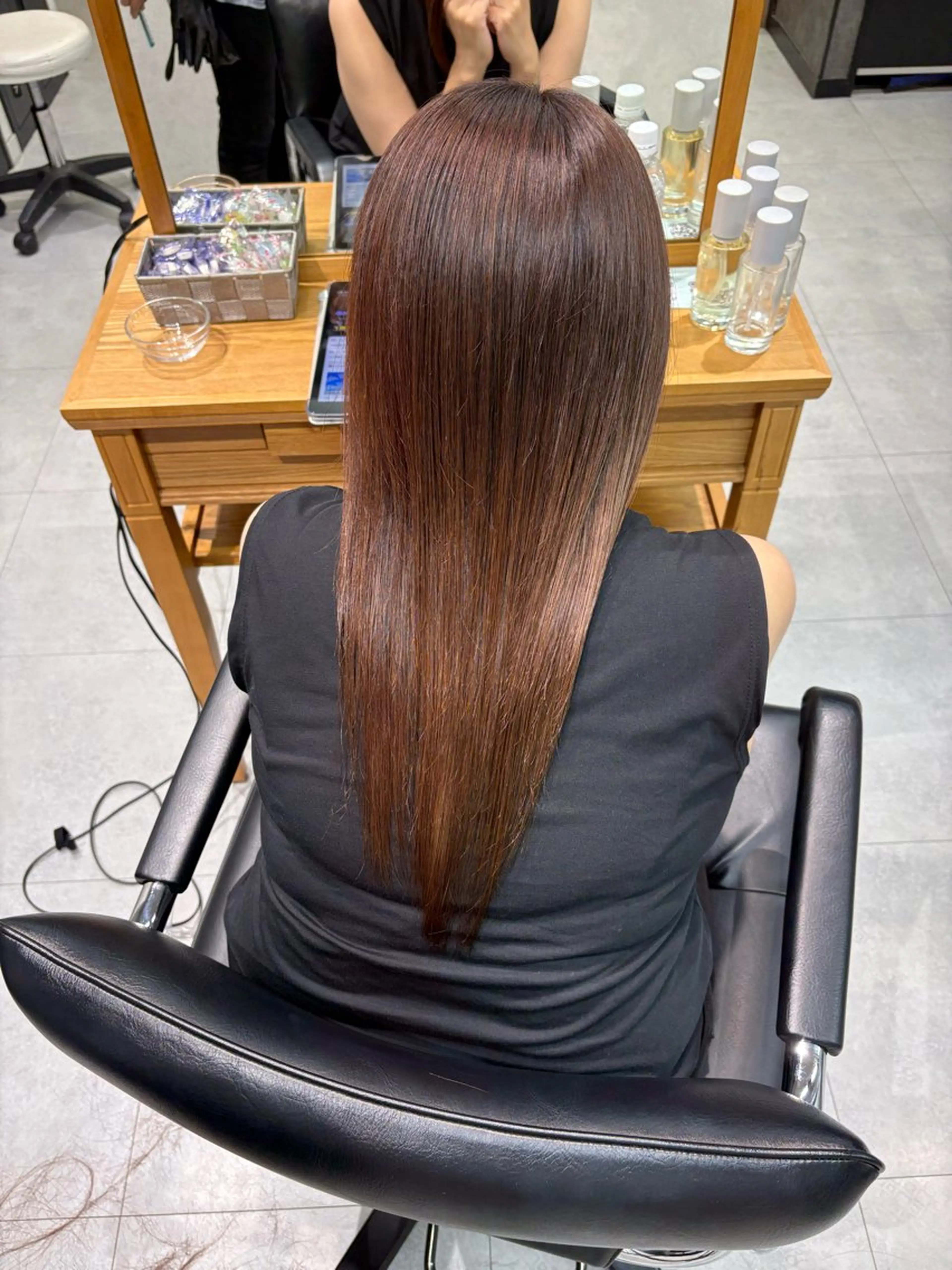 ロング 髪質改善 縮毛矯正 トリートメント 酸熱トリートメント ヘアカラー カラーモデル募集 ✨🤍モモハ🤍✨のヘアスタイル