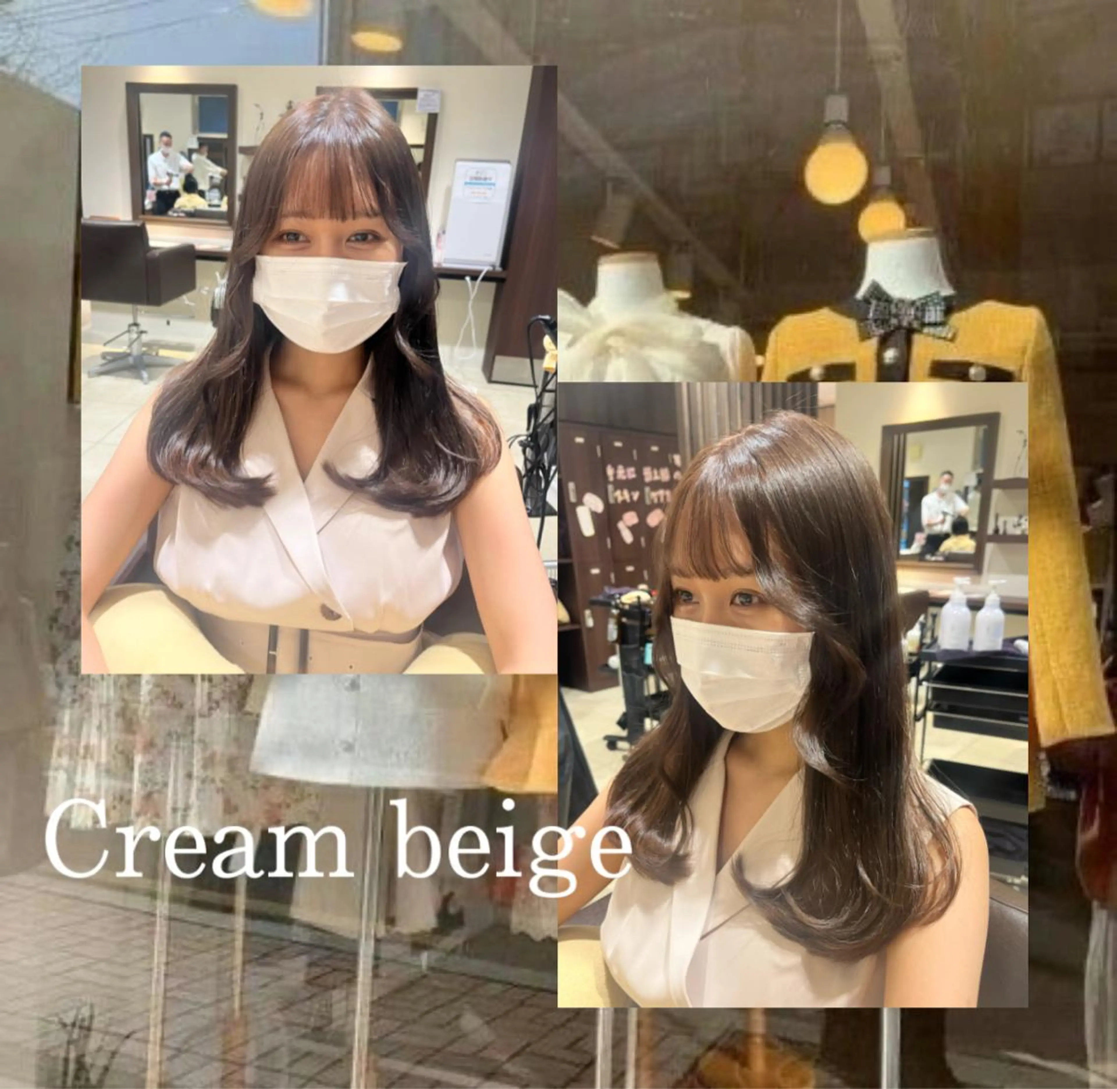 セミロング カラー ヘアアレンジ ベージュカラー 透明感カラー 🎀トップスタイリ スト湯川響🎀のヘアスタイル