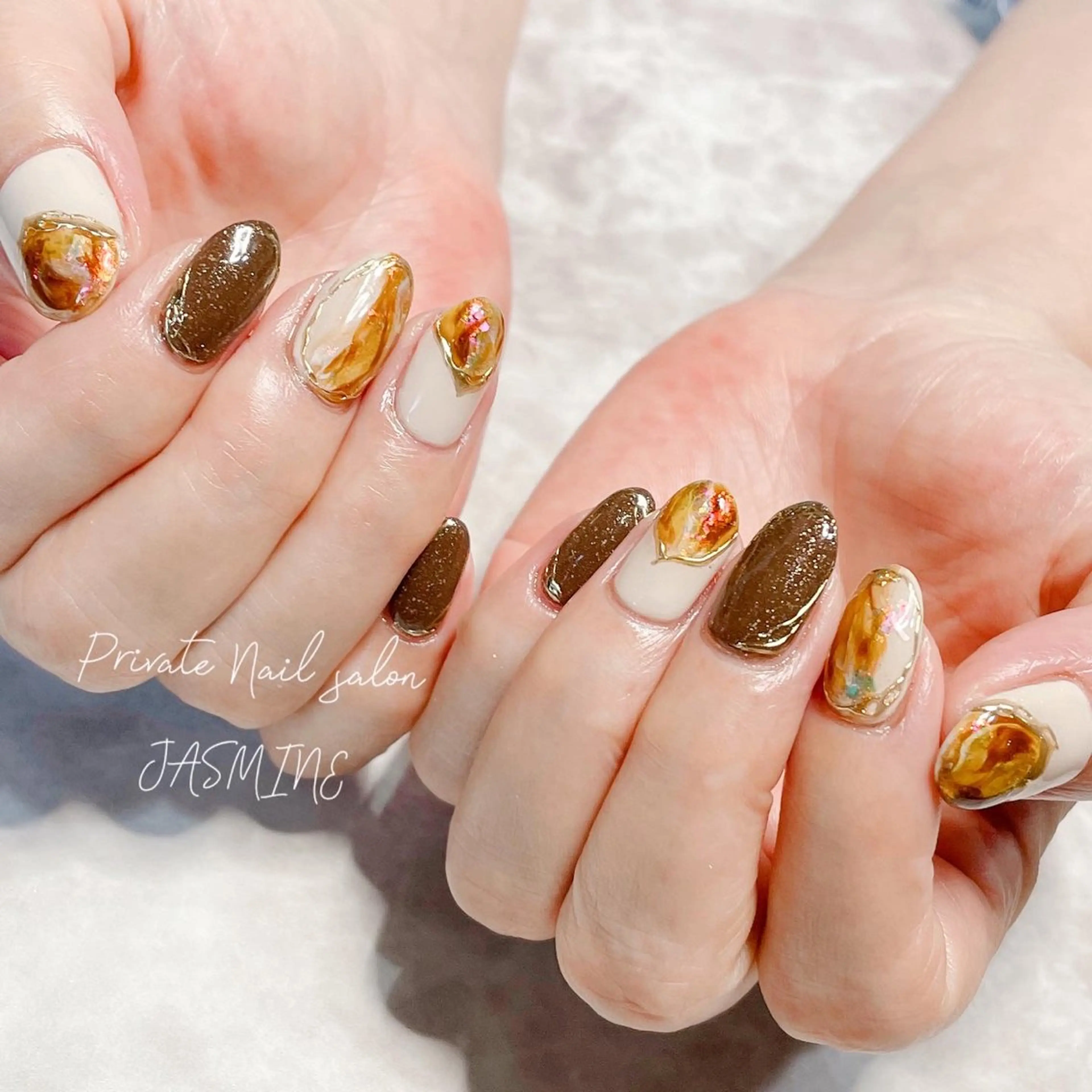 ネイル ミラーネイル ニュアンスネイル Nail salon JASMINEのネイルデザイン