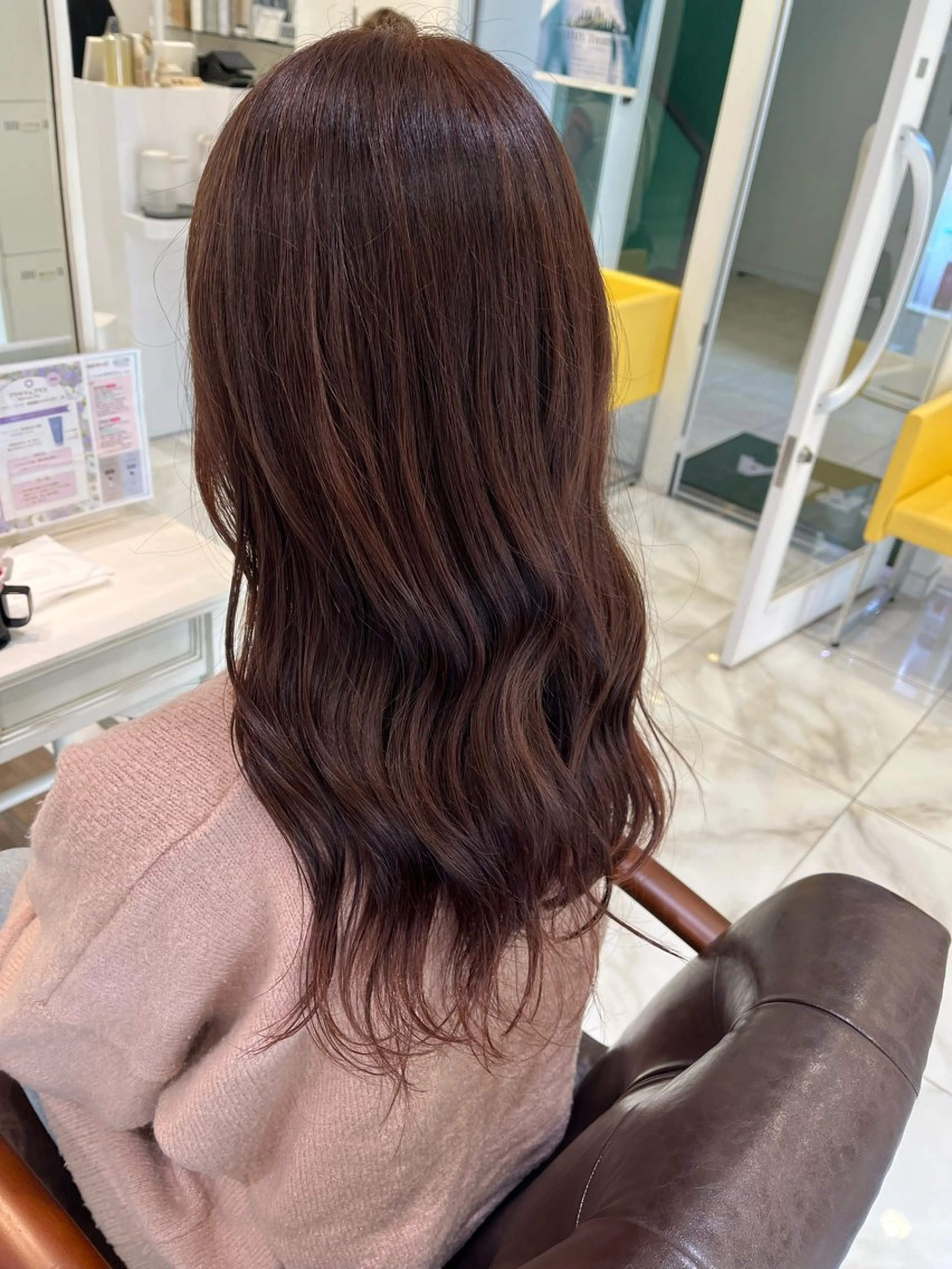 ロング ピンクブラウン ヘアカラー 白髪染め /増田桃子のヘアスタイル