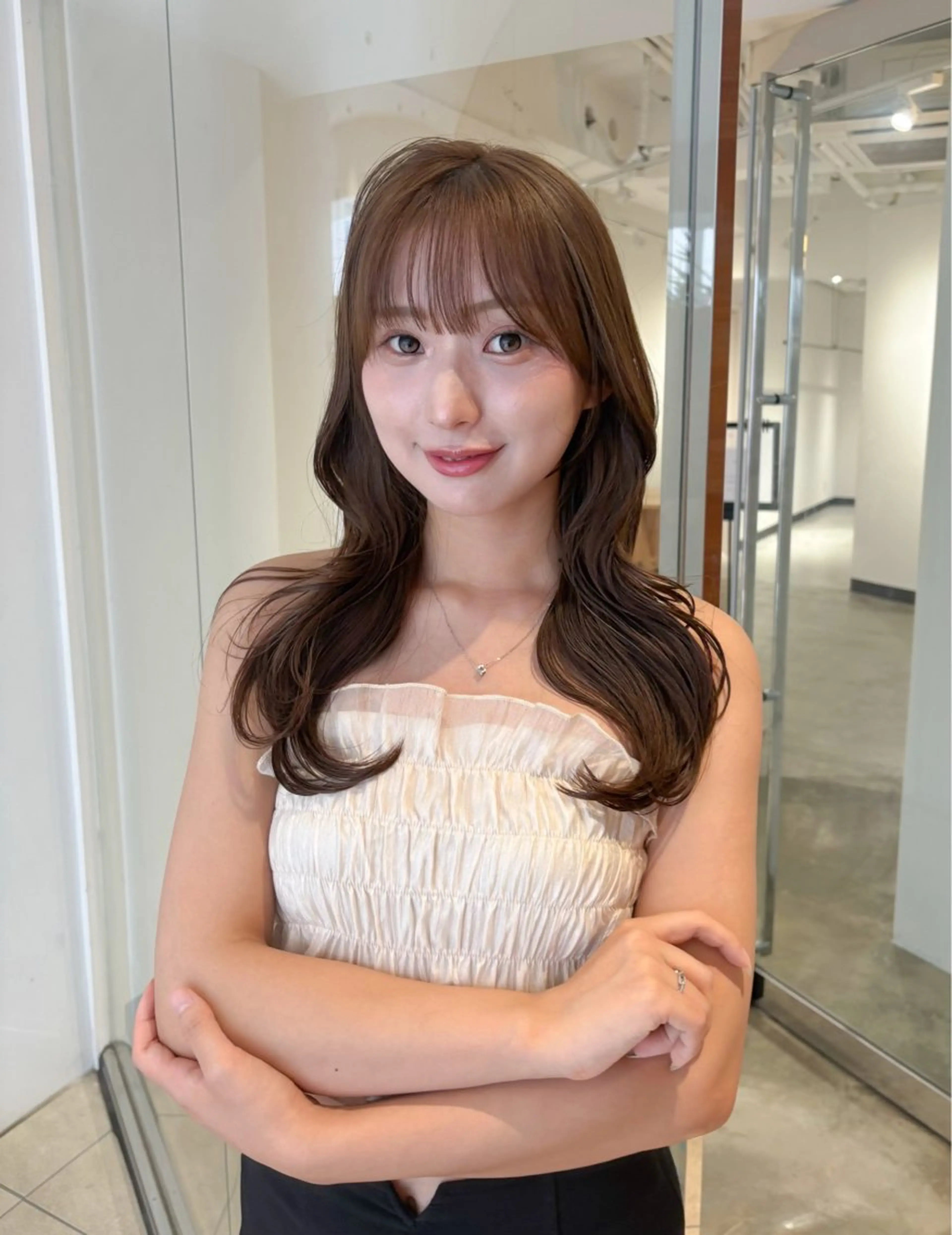 ミディアム カラー 透明感カラー カット ヘアカラー ♠️暗髪レイヤー♠️ 中山唯斗のヘアスタイル